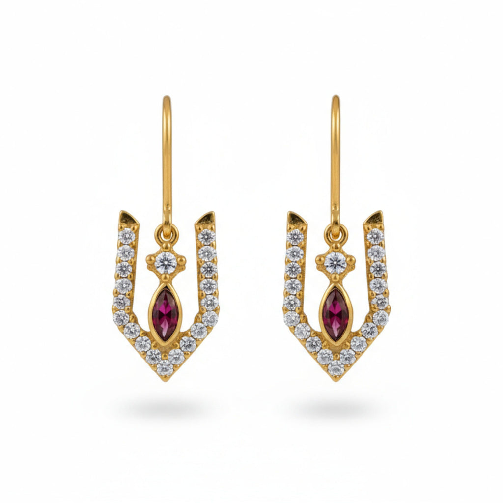 Silver Vishnu Tilak Earrings