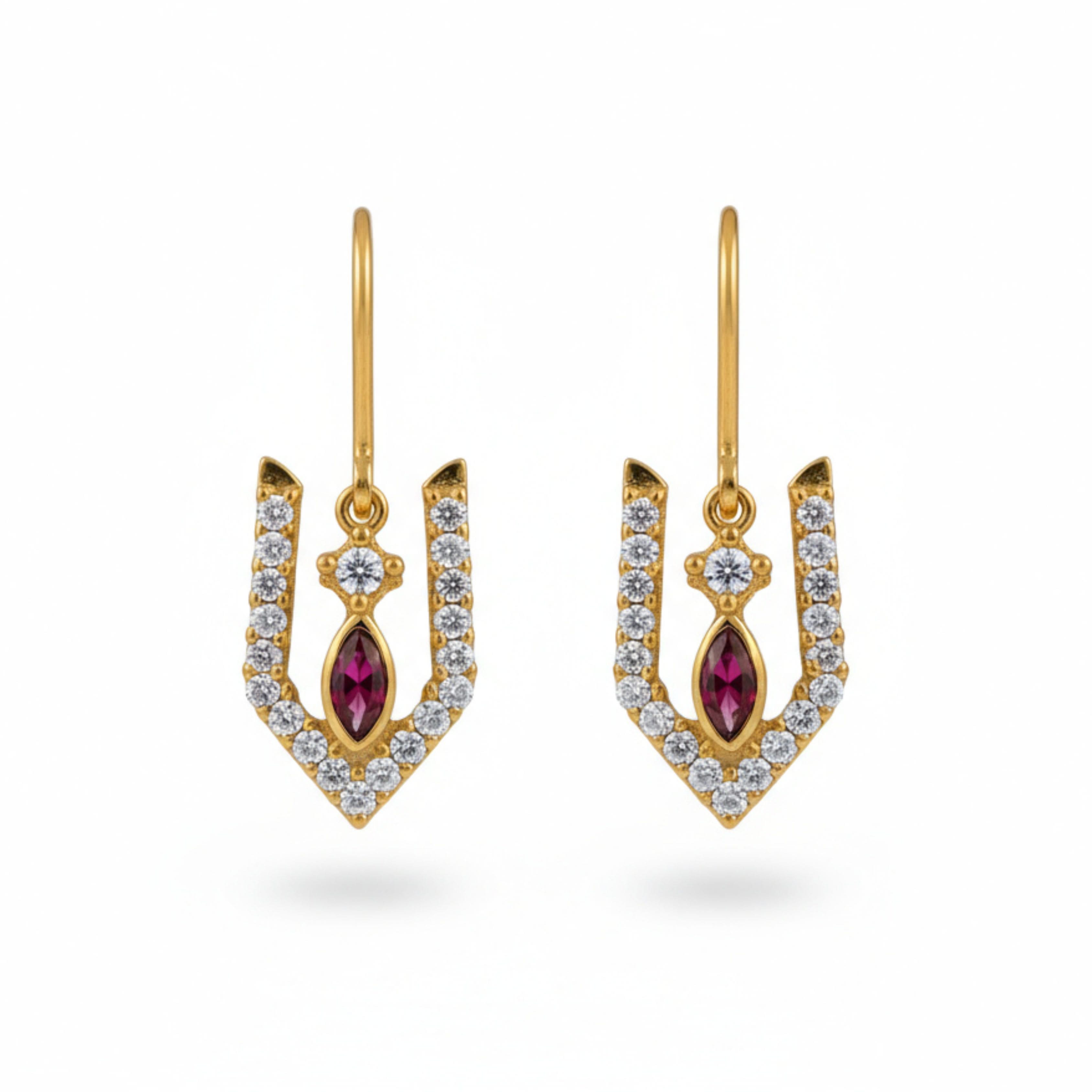 Silver Vishnu Tilak Earrings