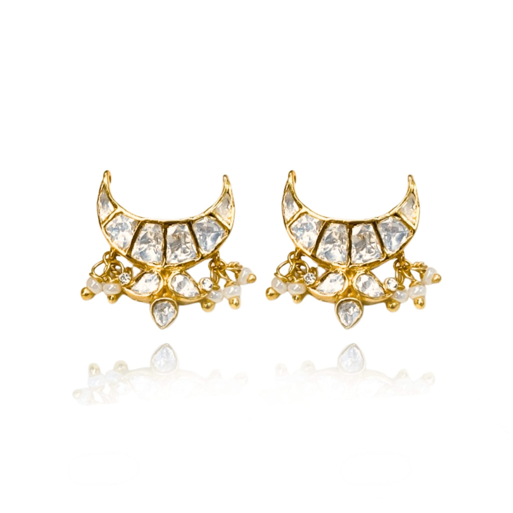 Pure Silver Chand Stud Earrings