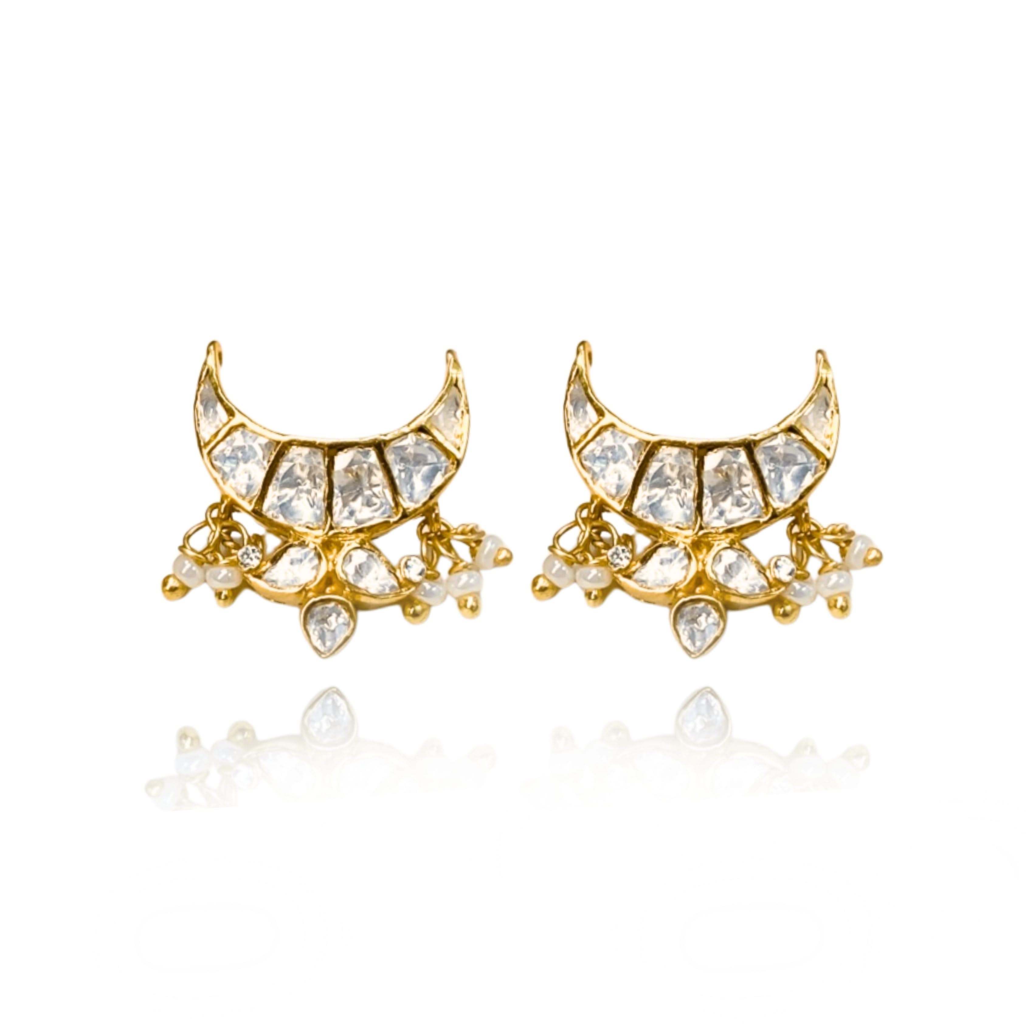 Pure Silver Chand Stud Earrings