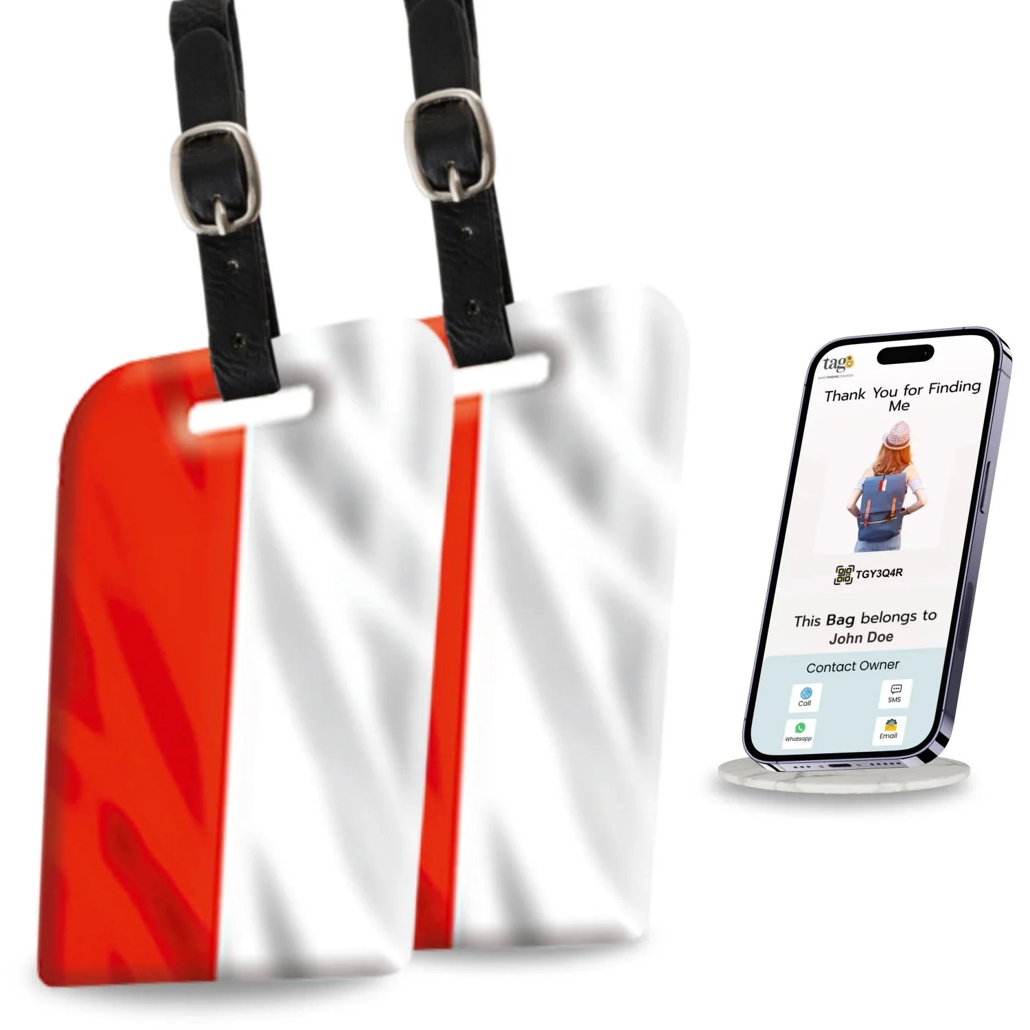 Poland QR Bag Tag by tag8 with QR code for tracking