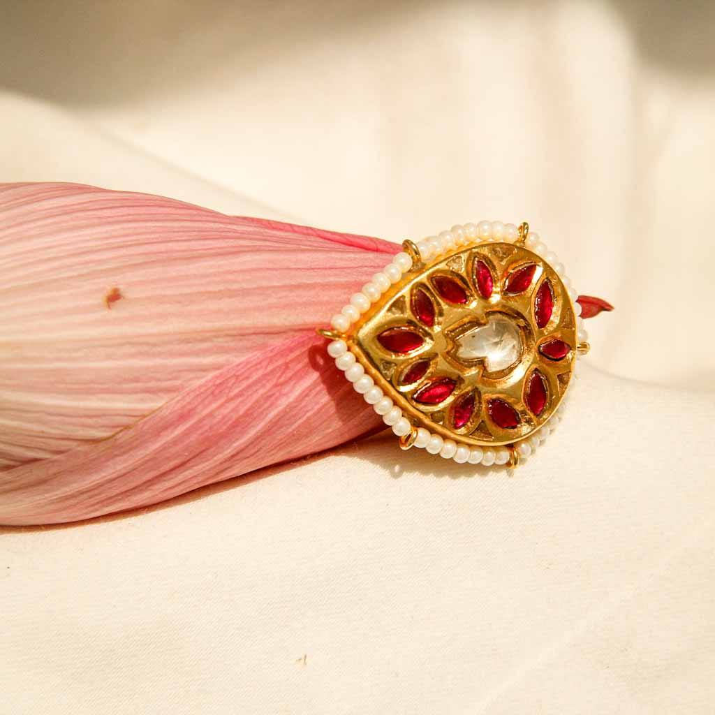 Polki Jadau Gold Plated Silver Ring Rings - By Unniyarcha - Original Manufacturers of Silver Jewelry, Gold Plated Jewellery, Fashion Jewellery and Personalized Soul Bands and Personalized Jewelry