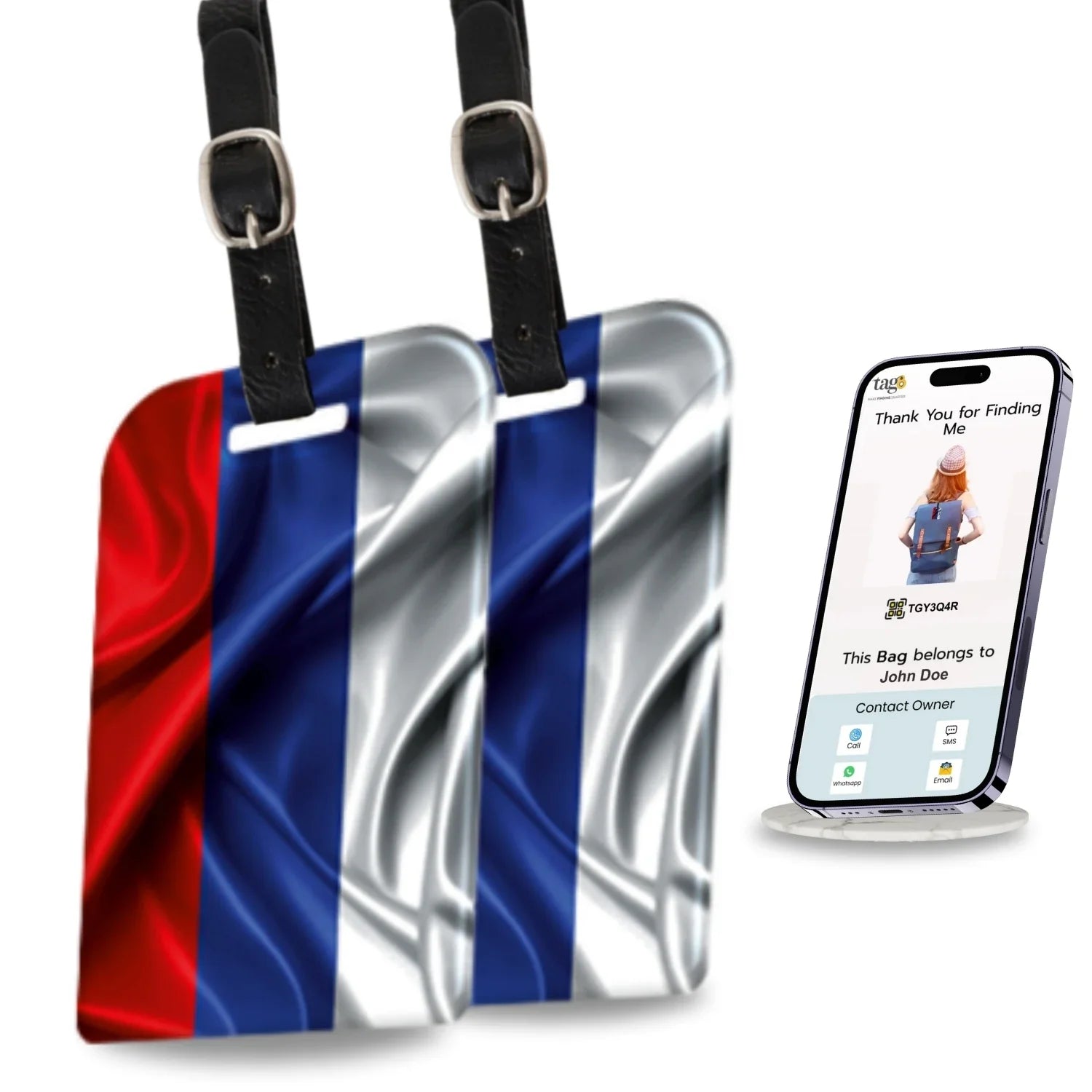 Russia QR Bag Tag by tag8 for luggage security