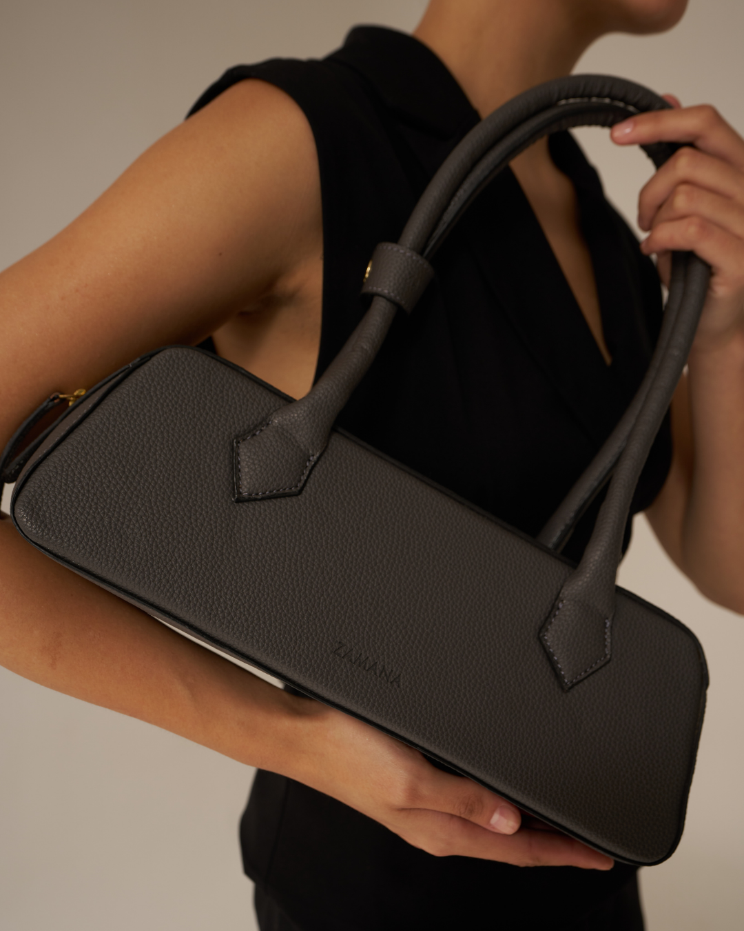 Shoulder Bag Baguette Charcoal Grey Color
