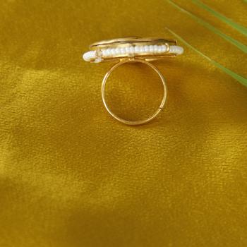 Silver 92.5 Thapa Jadau Ring - By Unniyarcha - Original Manufacturers of Silver Jewelry, Gold Plated Jewellery, Fashion Jewellery and Personalized Soul Bands and Personalized Jewelry