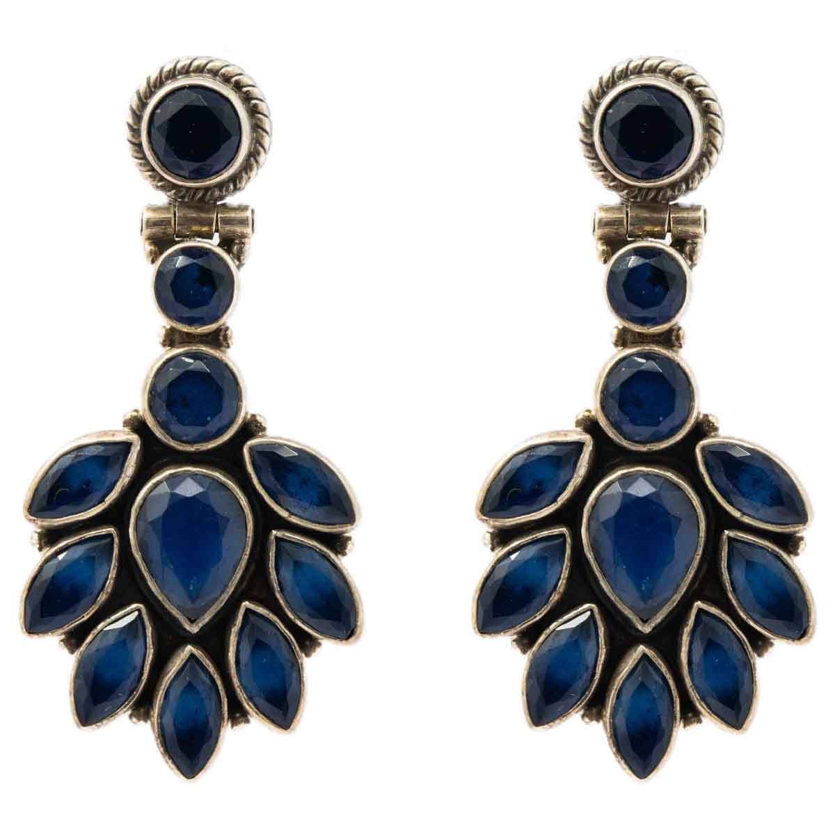 Silver Blue Flower Earring
