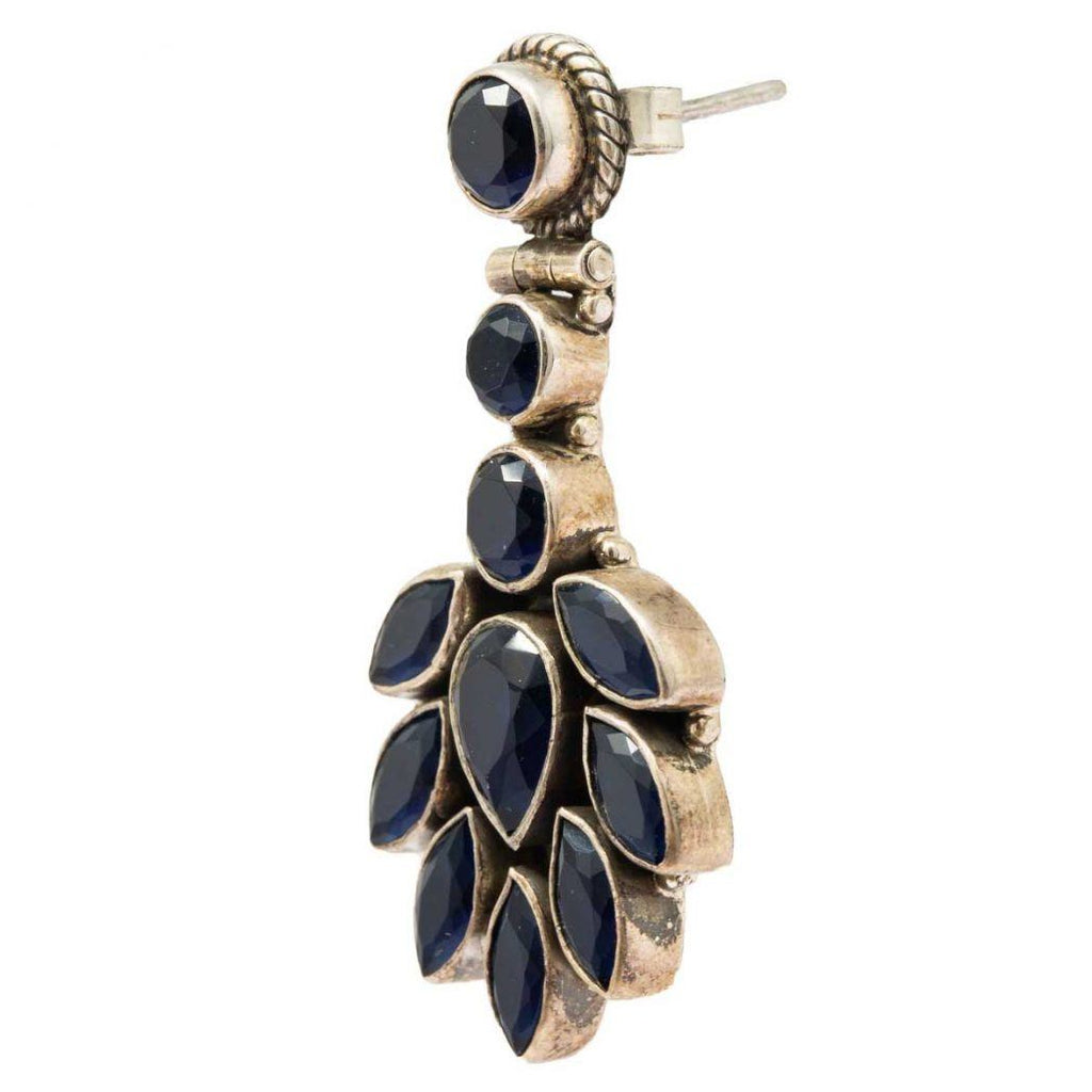 Silver Blue Flower Earring - By Unniyarcha - Original Manufacturers of Silver Jewelry, Gold Plated Jewellery, Fashion Jewellery and Personalized Soul Bands and Personalized Jewelry