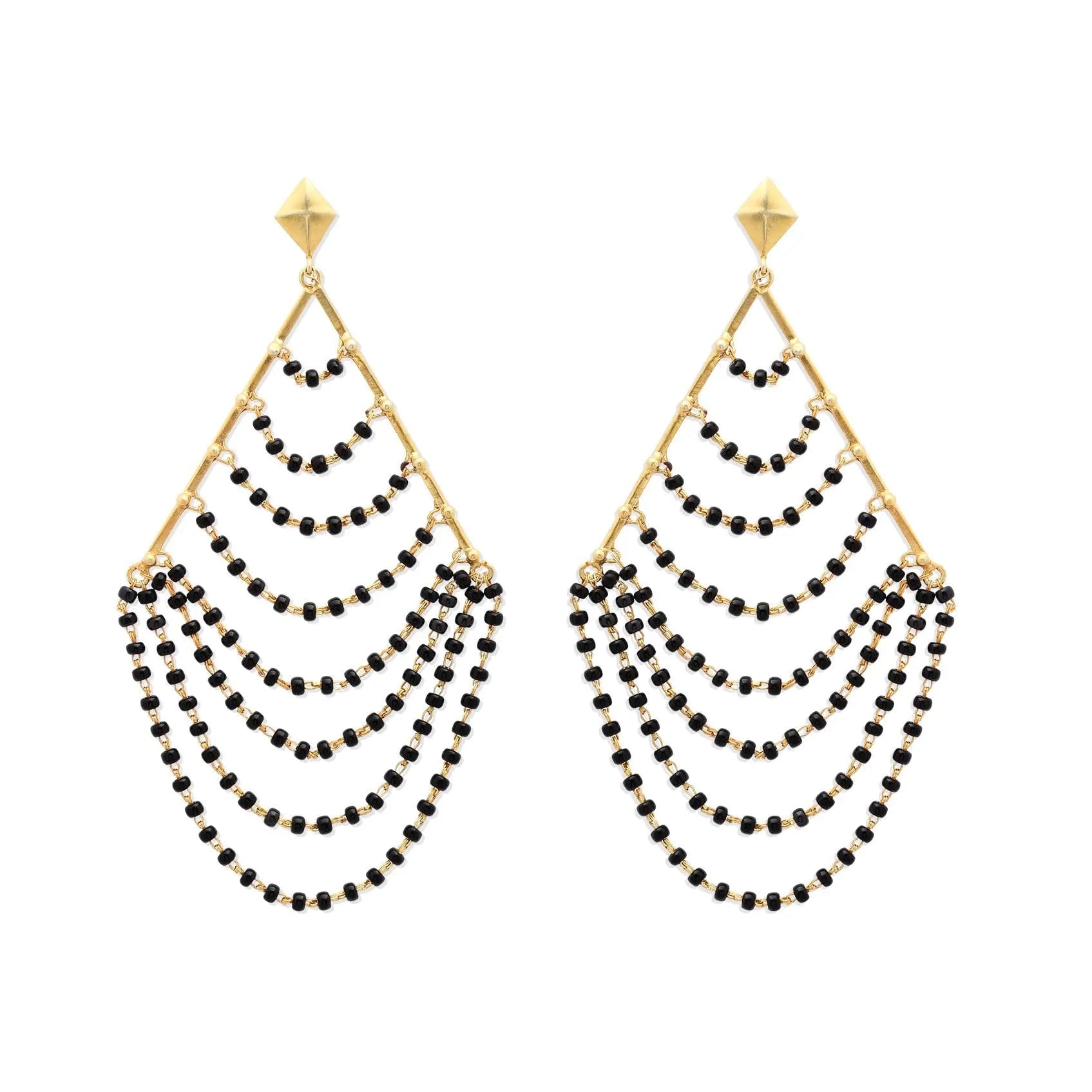 Silver Charming Mangalsutra Earrings
