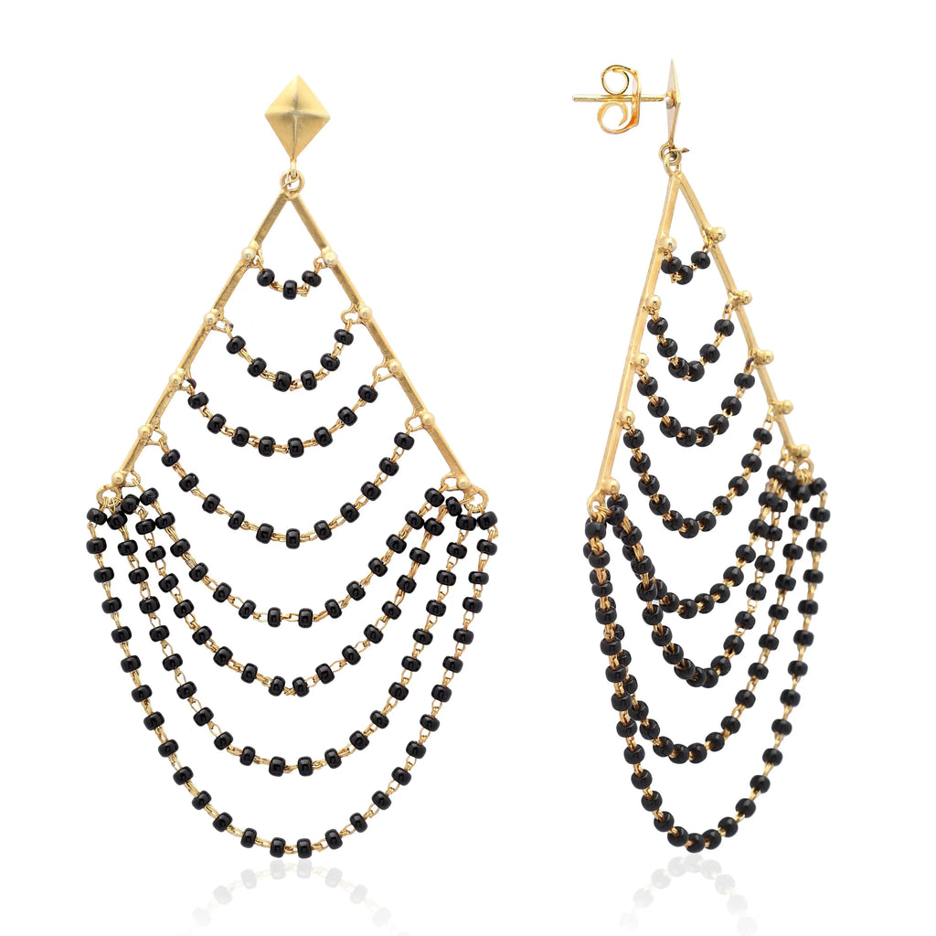 Silver Charming Mangalsutra Earrings