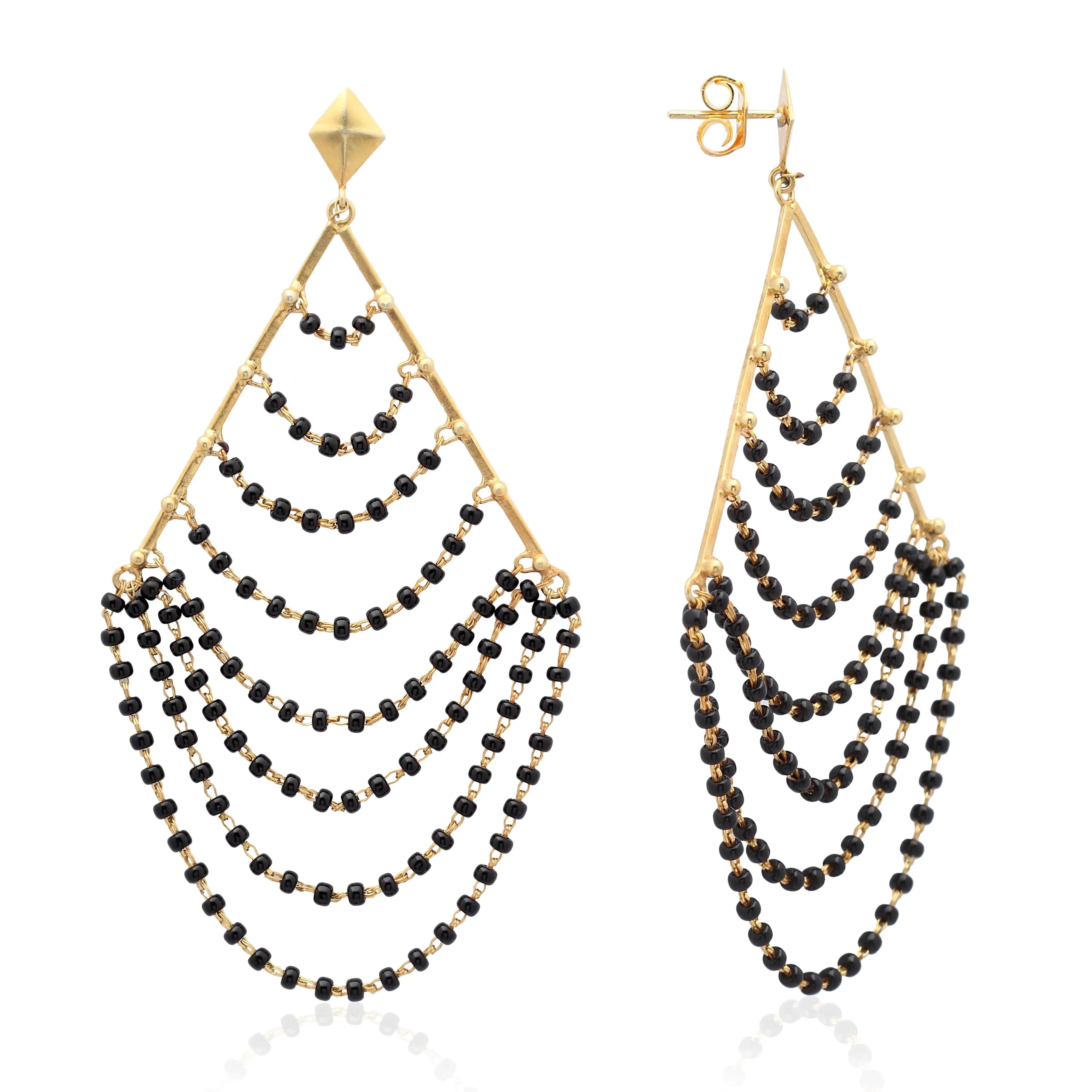 Silver Charming Mangalsutra Earrings
