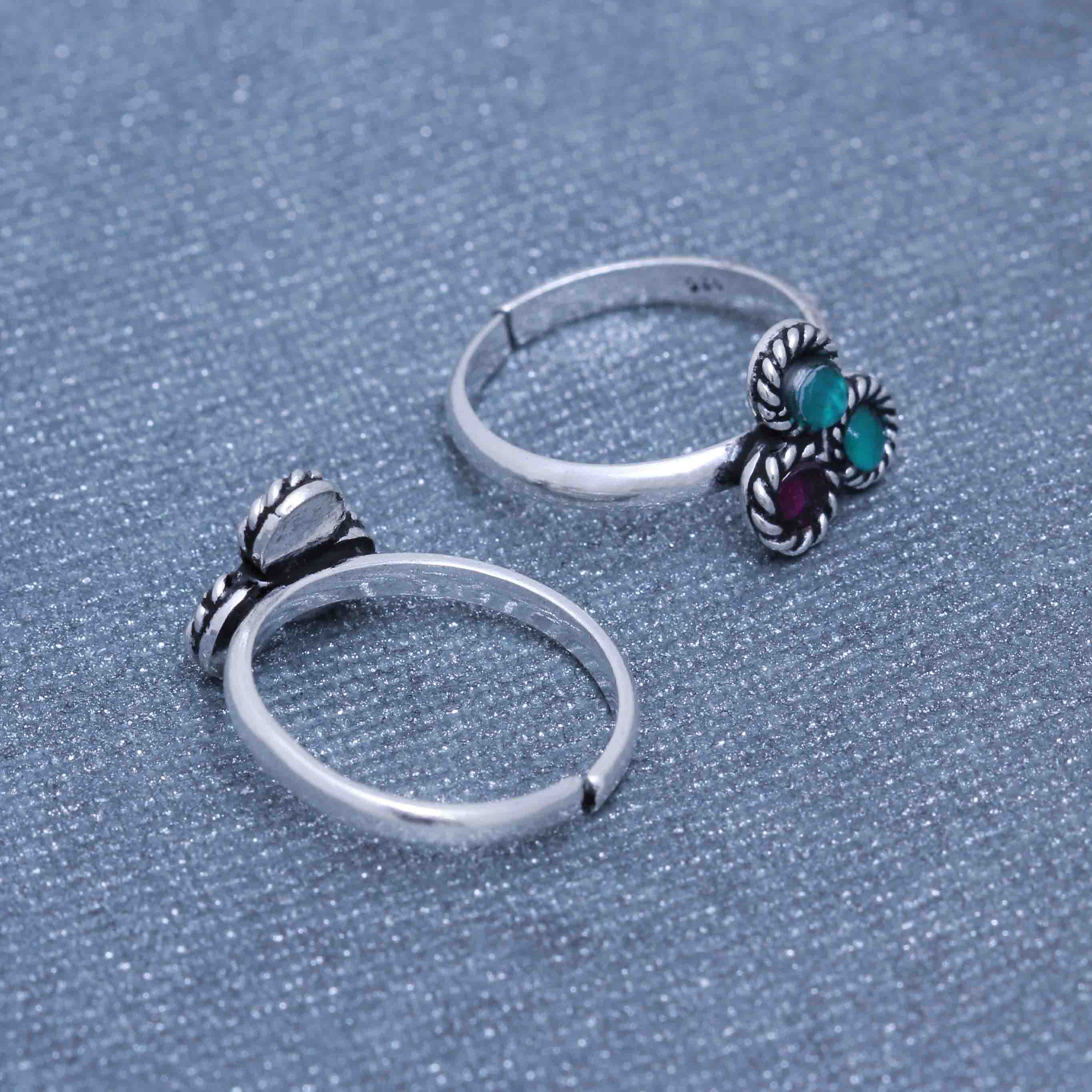 Silver Duo color Toe Ring Jewelry - By Unniyarcha - Original Manufacturers of Silver Jewelry, Gold Plated Jewellery, Fashion Jewellery and Personalized Soul Bands and Personalized Jewelry