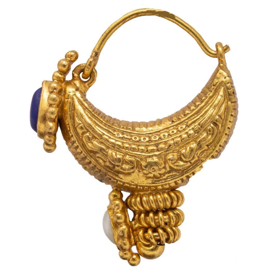 Silver gold plated antique blue earrings - By Unniyarcha - Original Manufacturers of Silver Jewelry, Gold Plated Jewellery, Fashion Jewellery and Personalized Soul Bands and Personalized Jewelry
