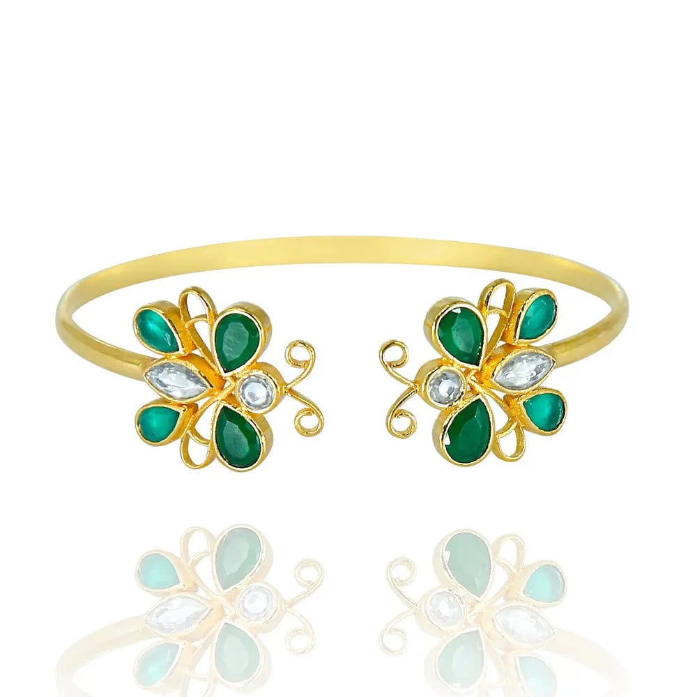 Silver gold plated butterfly bangle