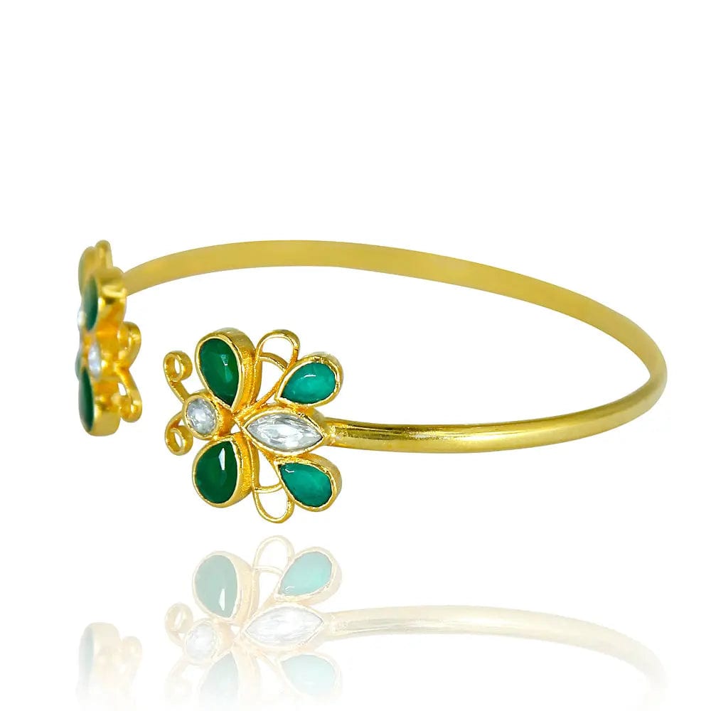 Silver gold plated butterfly bangle