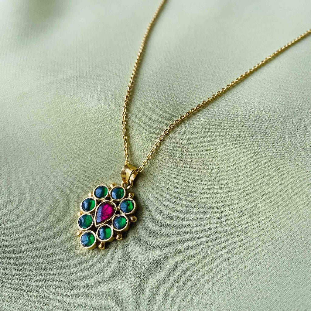 Silver Green Zircon Pendant