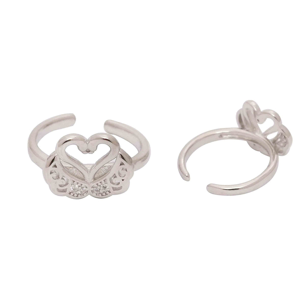 Silver Heart Shape Toe Ring