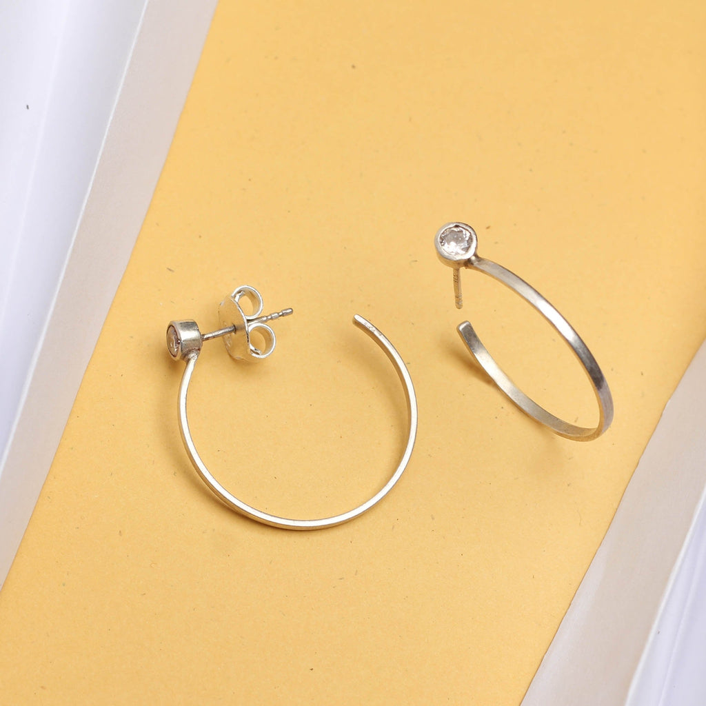 Silver Hoop Earring Earrings - By Unniyarcha - Original Manufacturers of Silver Jewelry, Gold Plated Jewellery, Fashion Jewellery and Personalized Soul Bands and Personalized Jewelry