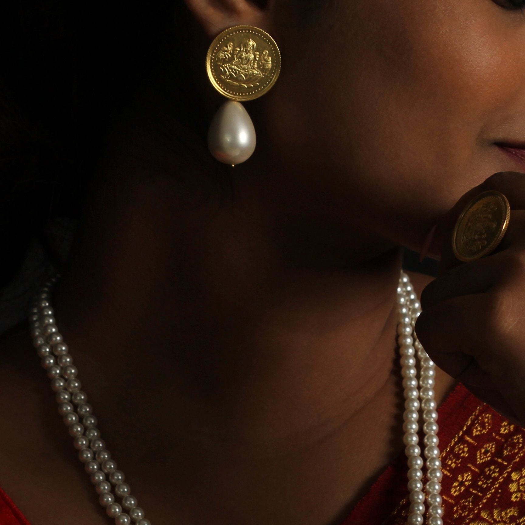 Silver Kuber Pearl Drop Earring Earrings - By Unniyarcha - Original Manufacturers of Silver Jewelry, Gold Plated Jewellery, Fashion Jewellery and Personalized Soul Bands and Personalized Jewelry
