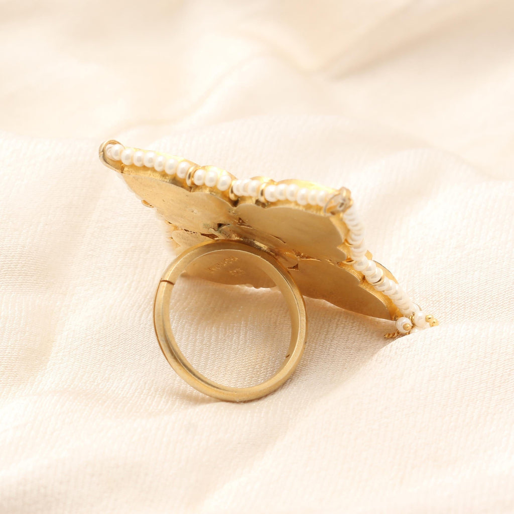 Silver Kundan Green Ring Rings - By Unniyarcha - Original Manufacturers of Silver Jewelry, Gold Plated Jewellery, Fashion Jewellery and Personalized Soul Bands and Personalized Jewelry