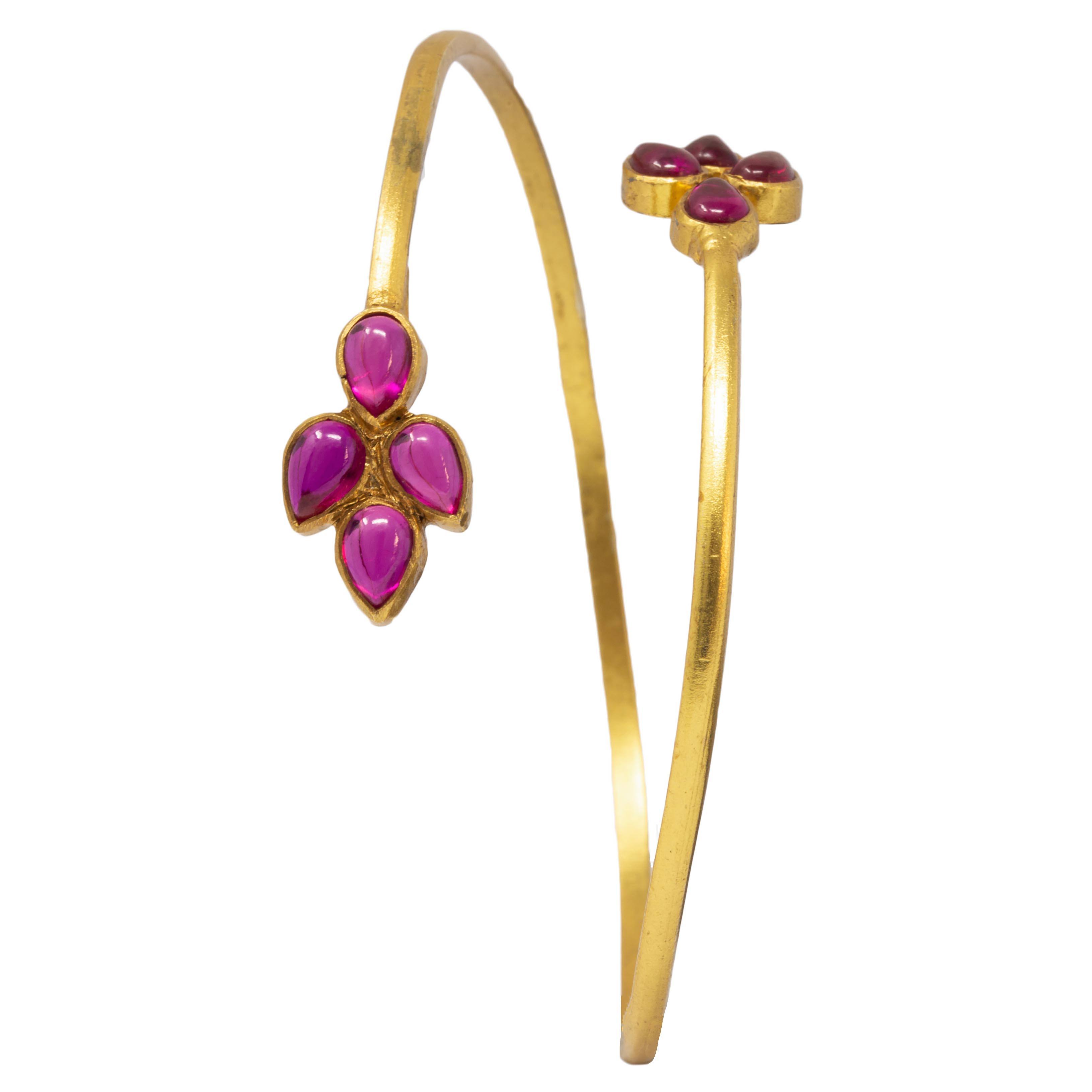 Silver Pink Flower Bangle - By Unniyarcha - Original Manufacturers of Silver Jewelry, Gold Plated Jewellery, Fashion Jewellery and Personalized Soul Bands and Personalized Jewelry