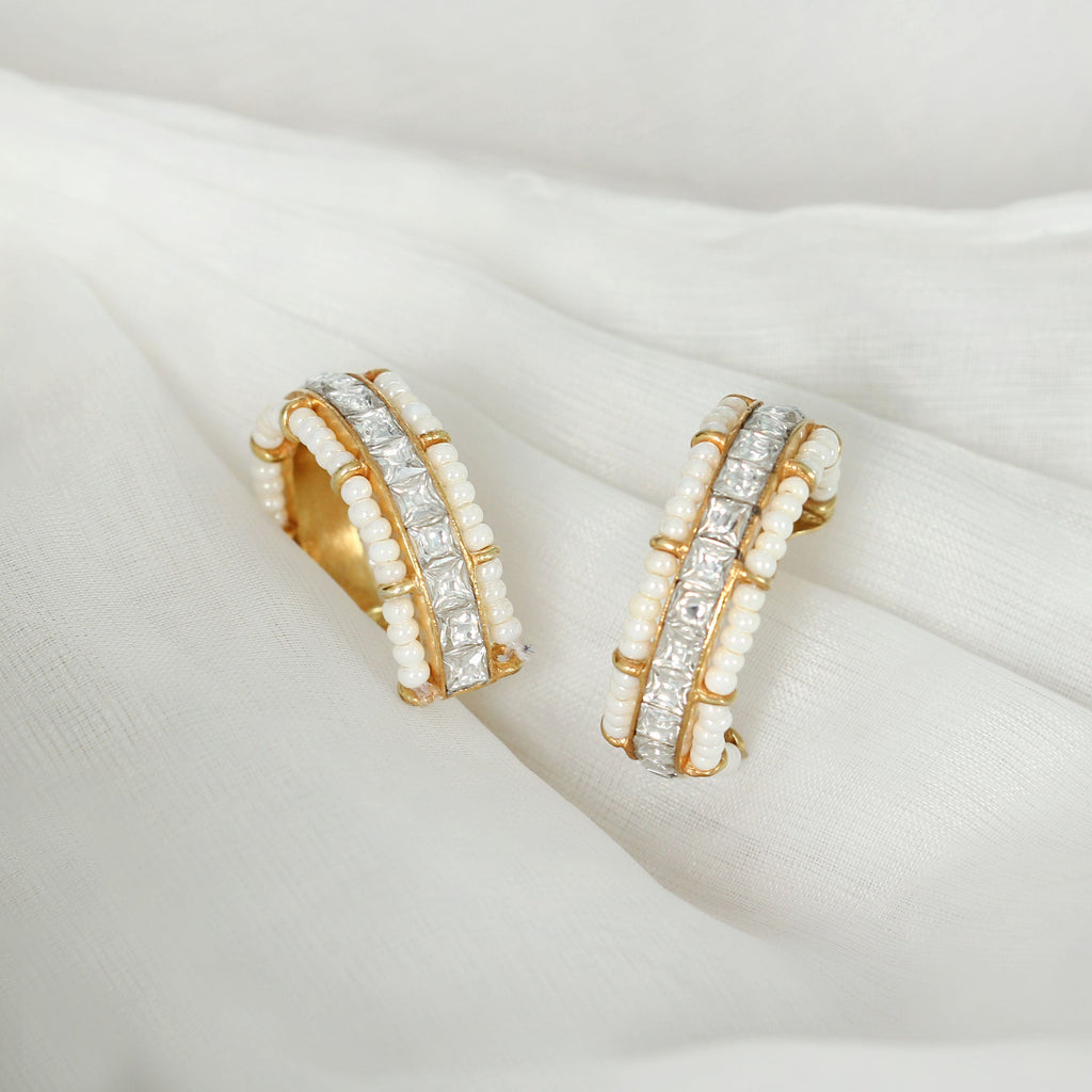 SILVER WHITE PEARL HOOP EARRINGS Earrings - By Unniyarcha - Original Manufacturers of Silver Jewelry, Gold Plated Jewellery, Fashion Jewellery and Personalized Soul Bands and Personalized Jewelry