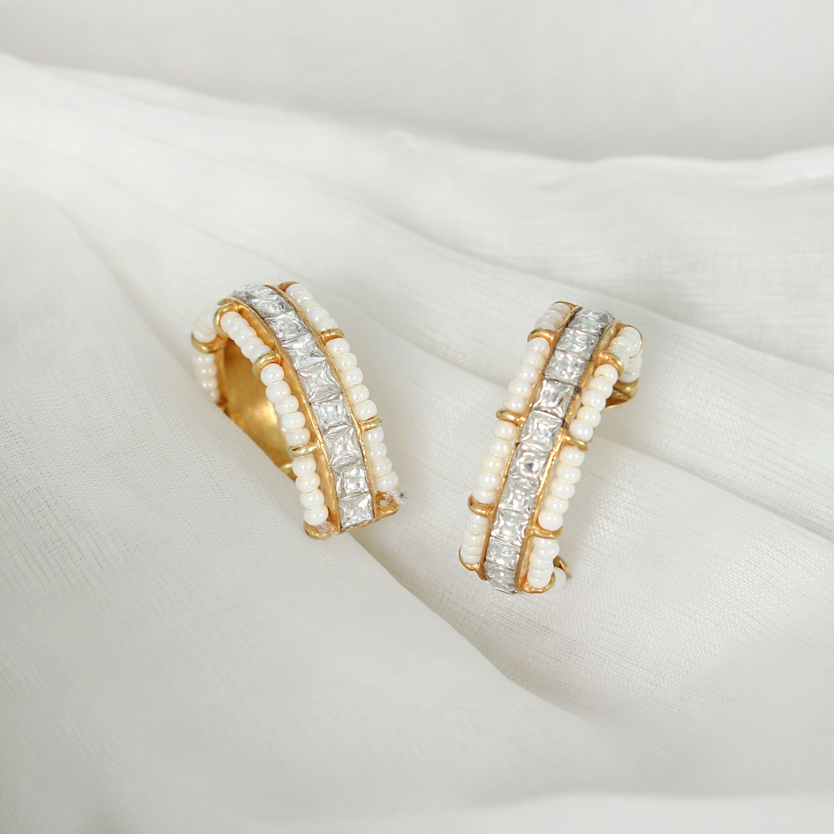 SILVER WHITE PEARL HOOP EARRINGS Earrings - By Unniyarcha - Original Manufacturers of Silver Jewelry, Gold Plated Jewellery, Fashion Jewellery and Personalized Soul Bands and Personalized Jewelry