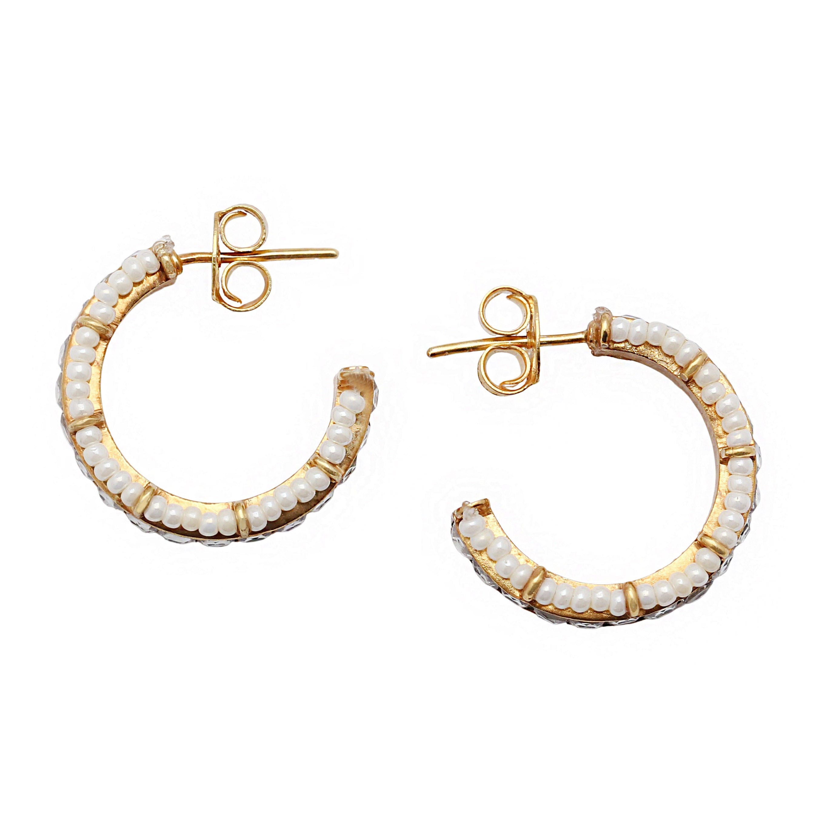 SILVER WHITE PEARL HOOP EARRINGS Earrings - By Unniyarcha - Original Manufacturers of Silver Jewelry, Gold Plated Jewellery, Fashion Jewellery and Personalized Soul Bands and Personalized Jewelry