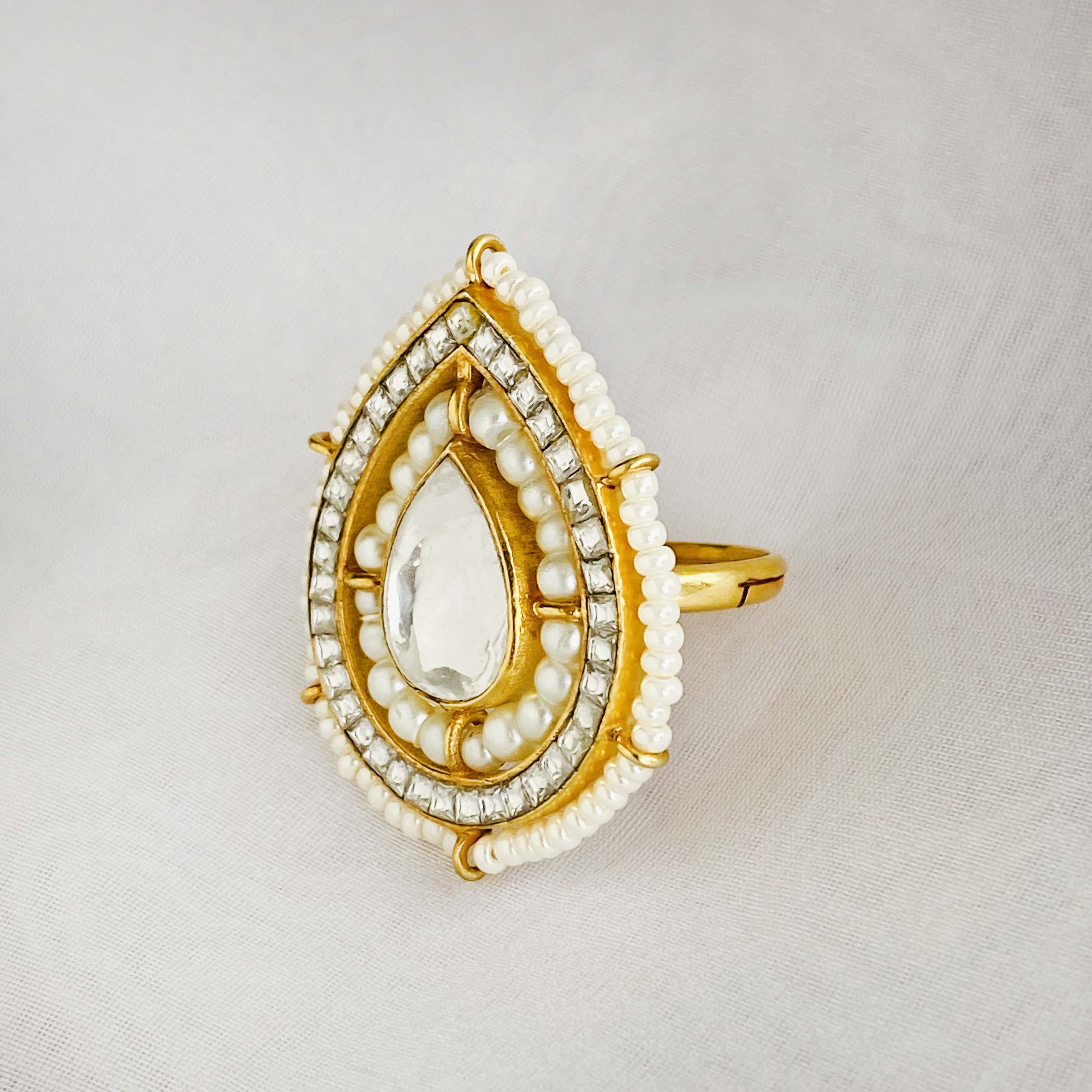 SILVER WHITE PEARL ROYALE RING Rings - By Unniyarcha - Original Manufacturers of Silver Jewelry, Gold Plated Jewellery, Fashion Jewellery and Personalized Soul Bands and Personalized Jewelry