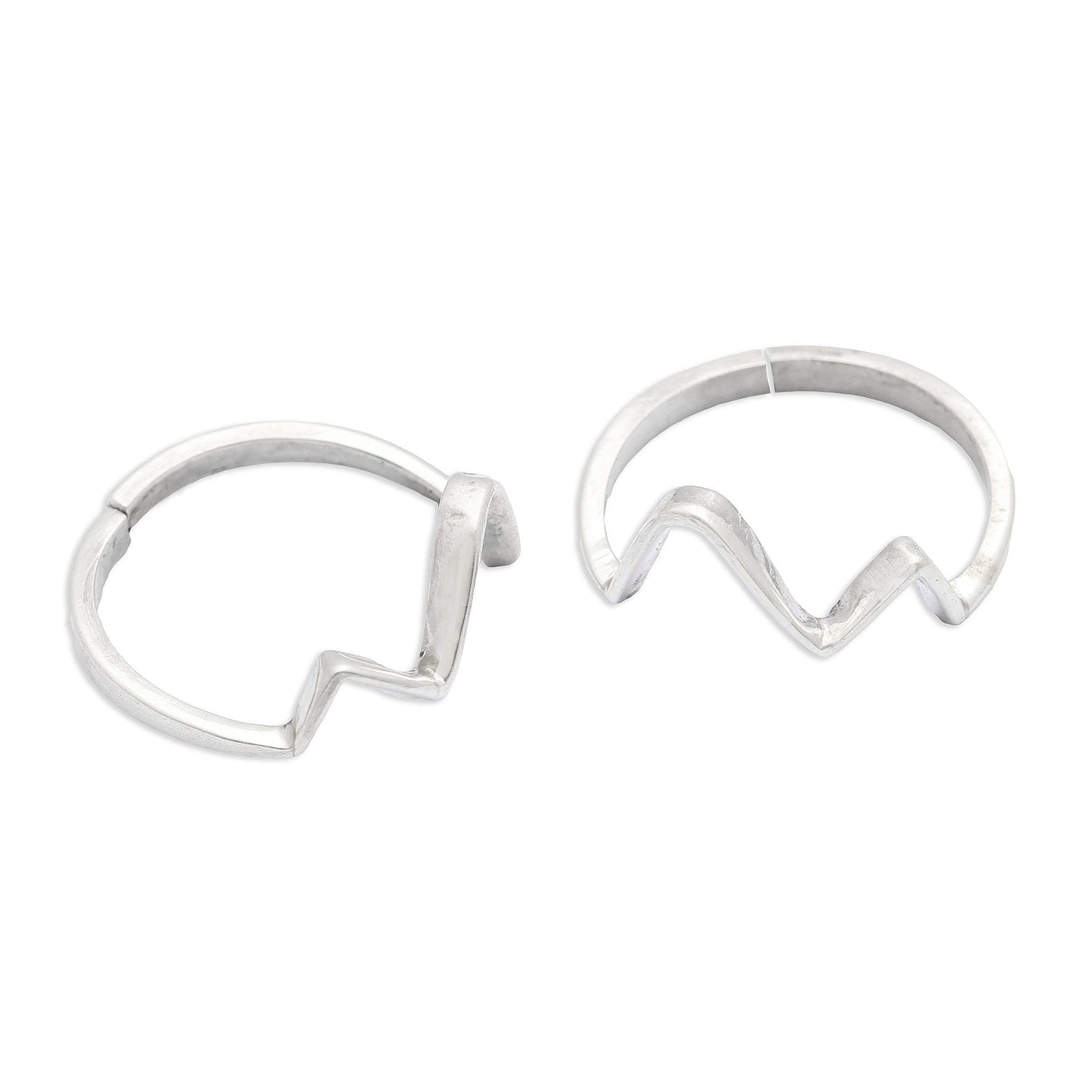 Silver Zic Zac Toe Ring