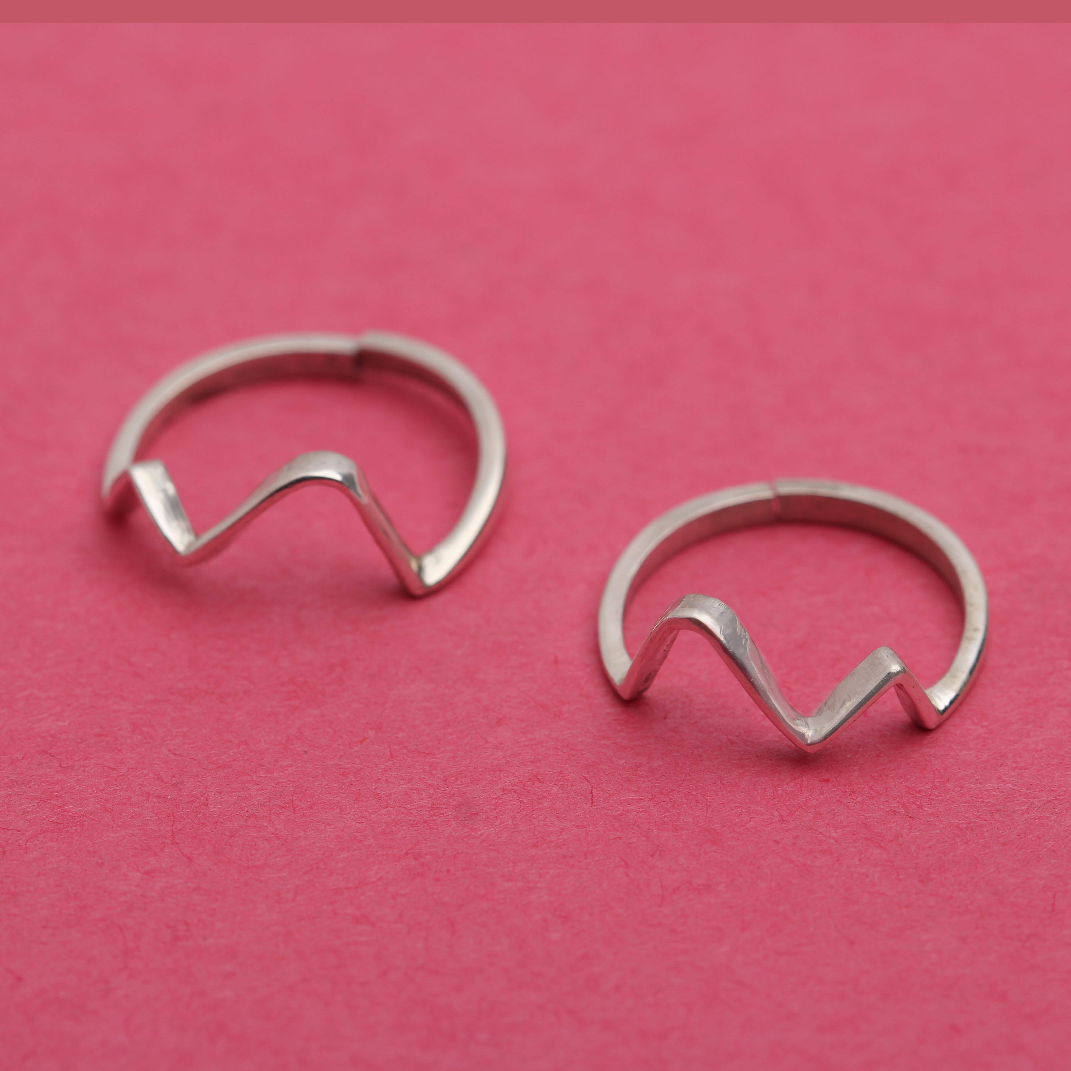 Silver Zic Zac Toe Ring Toe Rings - By Unniyarcha - Original Manufacturers of Silver Jewelry, Gold Plated Jewellery, Fashion Jewellery and Personalized Soul Bands and Personalized Jewelry