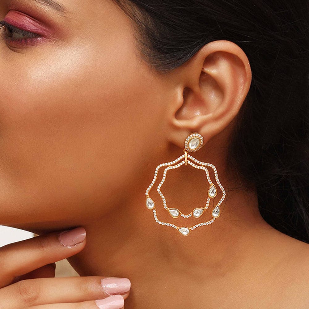 Silver Zircon Twirly Earring Earrings - By Unniyarcha - Original Manufacturers of Silver Jewelry, Gold Plated Jewellery, Fashion Jewellery and Personalized Soul Bands and Personalized Jewelry