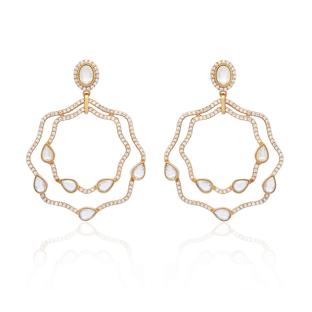 Silver Zircon Twirly Earring