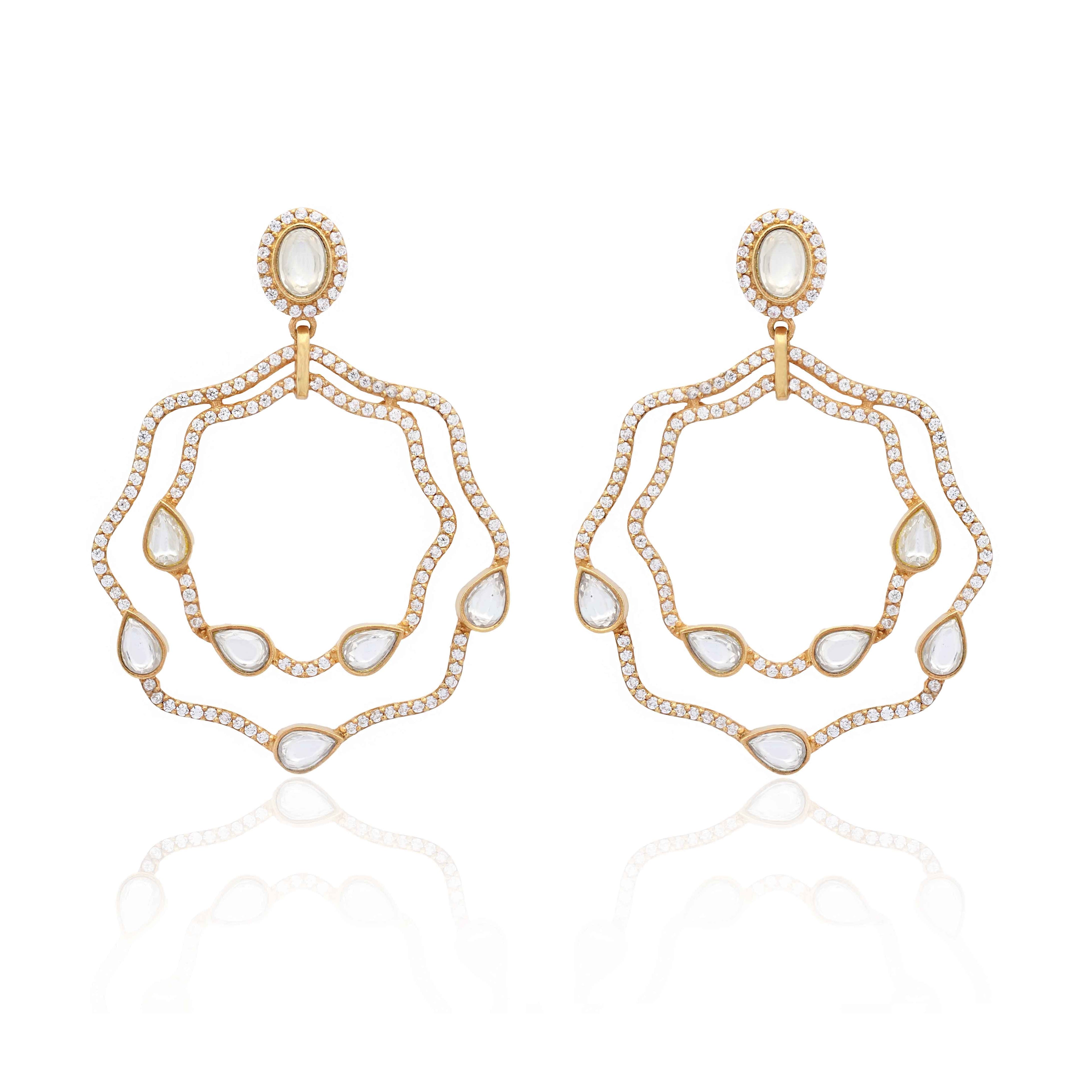 Silver Zircon Twirly Earring