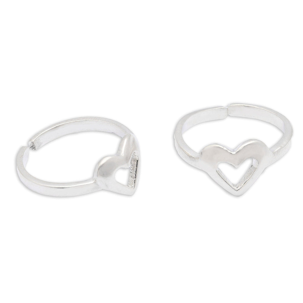 Sliver heart shape toe ring