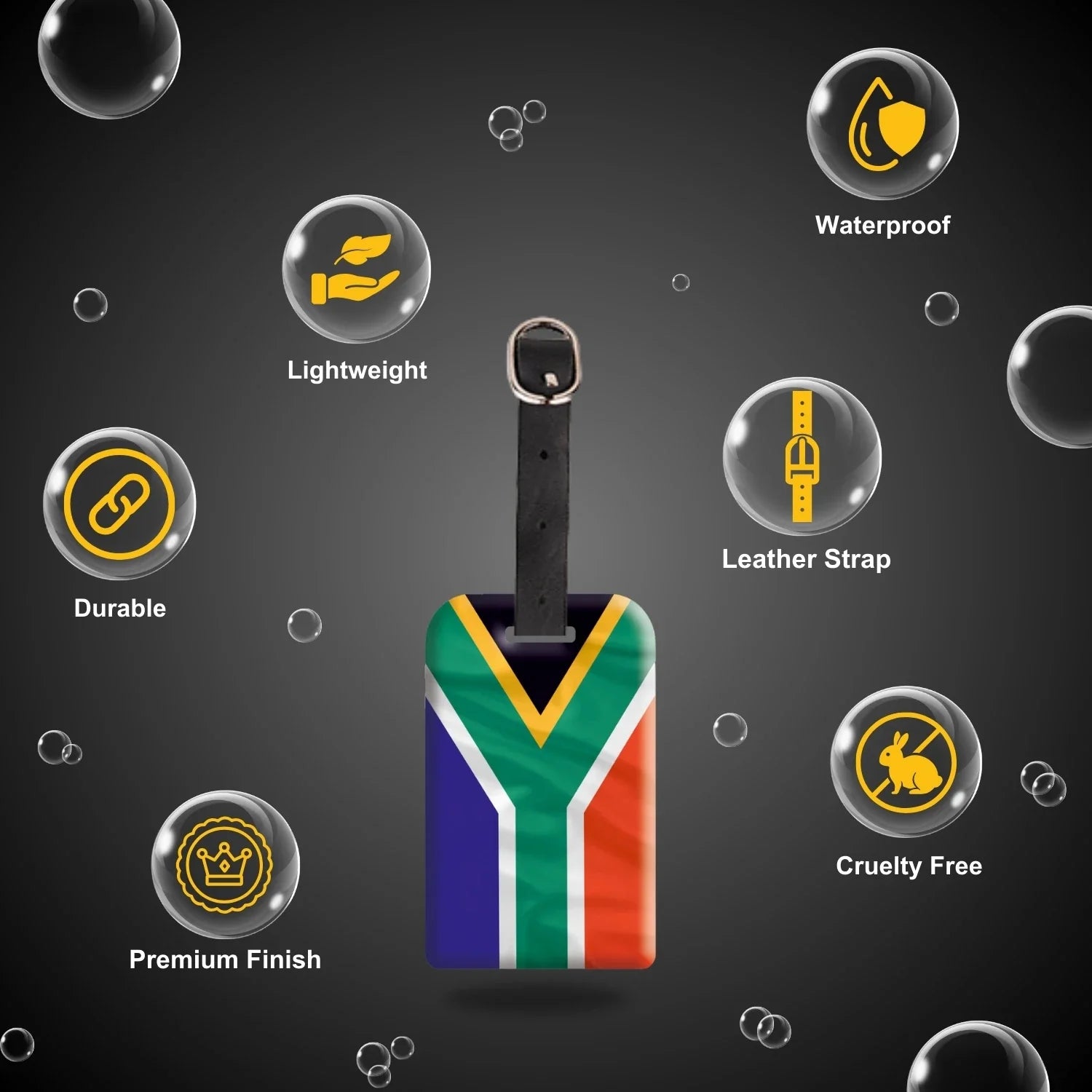 South Africa QR Bag Tag by tag8 with QR code for bag security