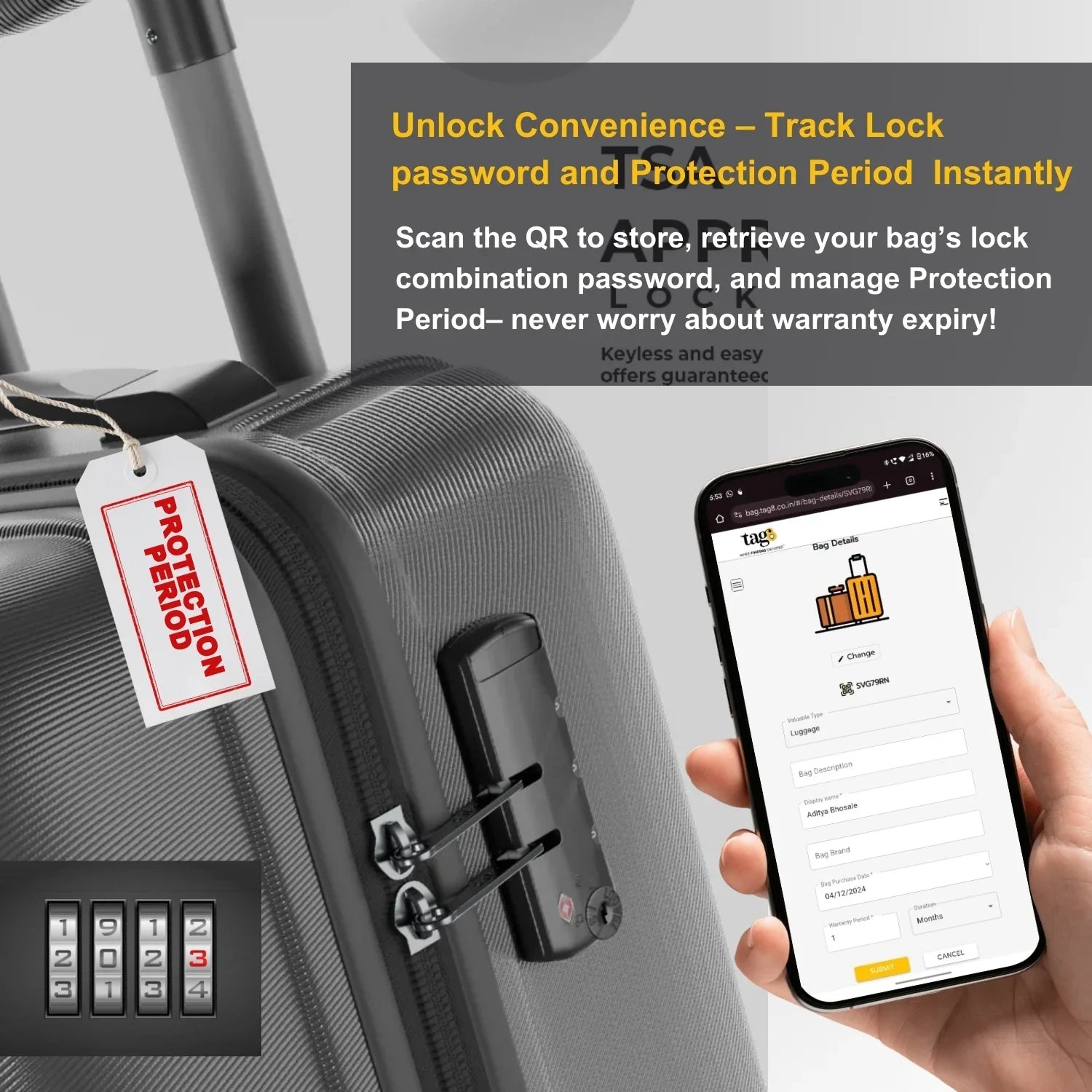 Spain QR Bag Tag by tag8 for luggage tracking