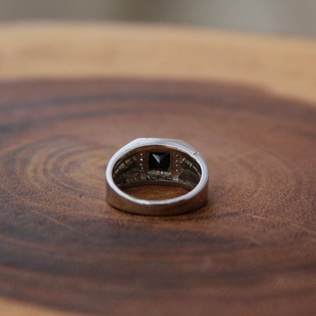 Square Cut Stone Silver Ring for Men Rings - By Unniyarcha - Original Manufacturers of Silver Jewelry, Gold Plated Jewellery, Fashion Jewellery and Personalized Soul Bands and Personalized Jewelry