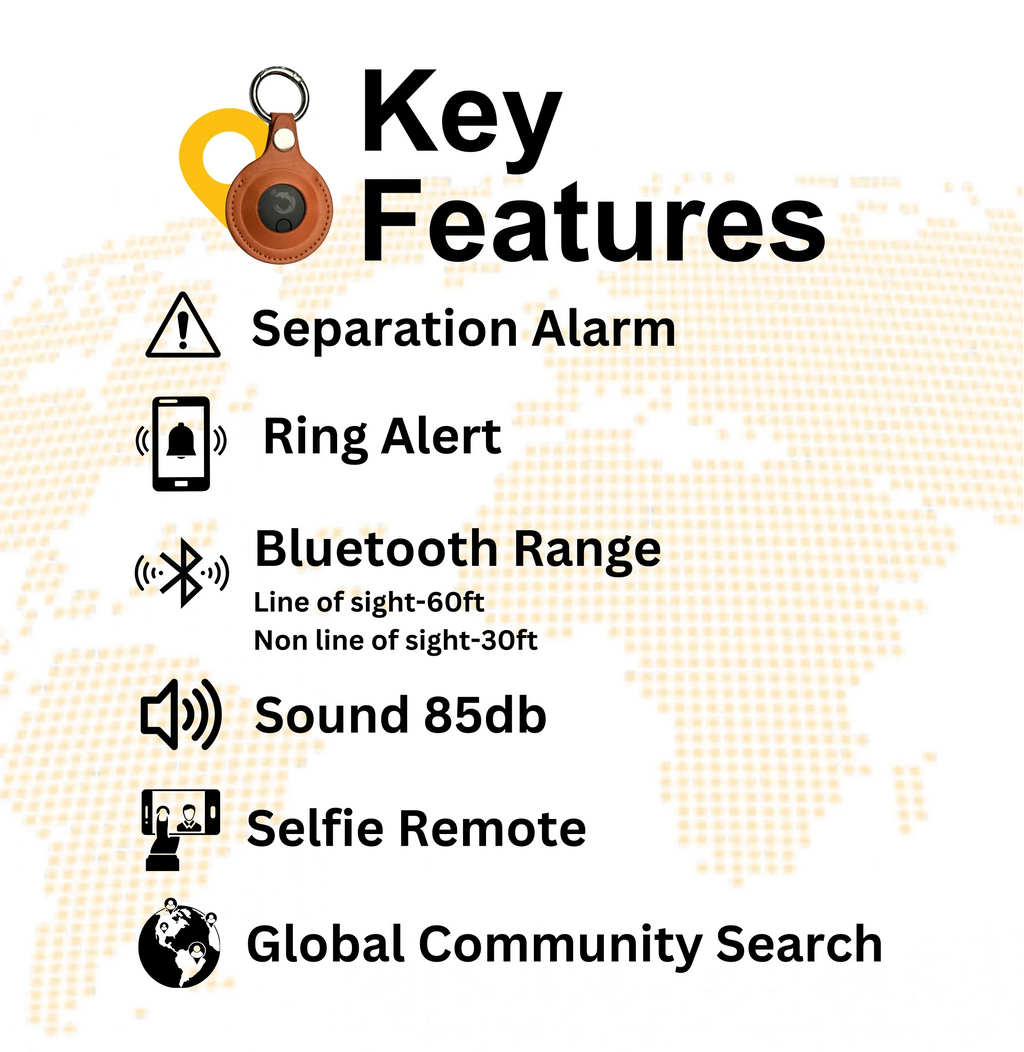 tag8 Dolphin Smart Bluetooth Tracker Pro with premium leather case for advanced tracking and security