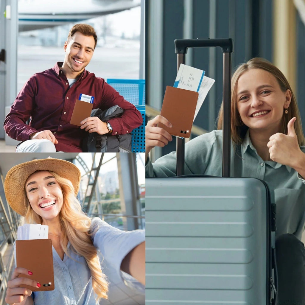 tag8 Dolphin Smart Leather Passport Tracker with premium leather case for secure and smart travel tracking