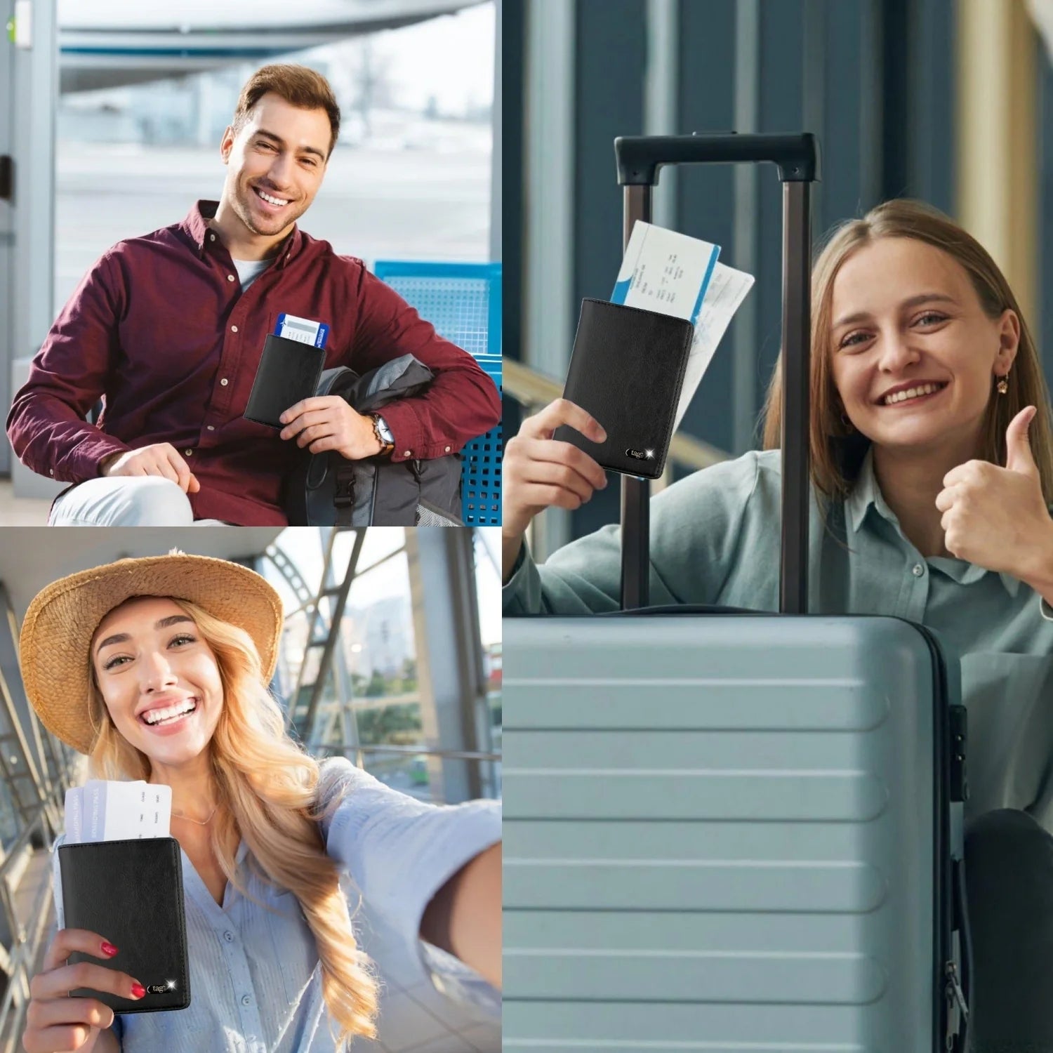 tag8 Dolphin Smart Leather Passport Tracker with premium leather case for secure and smart travel tracking