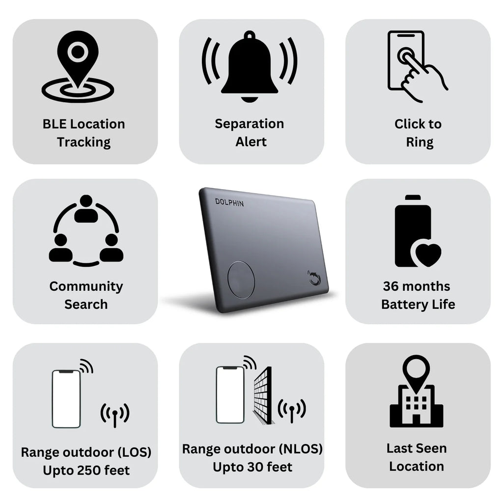 tag8 Dolphin Smart Tracker Sleek with ultra-slim design for real-time tracking and security 