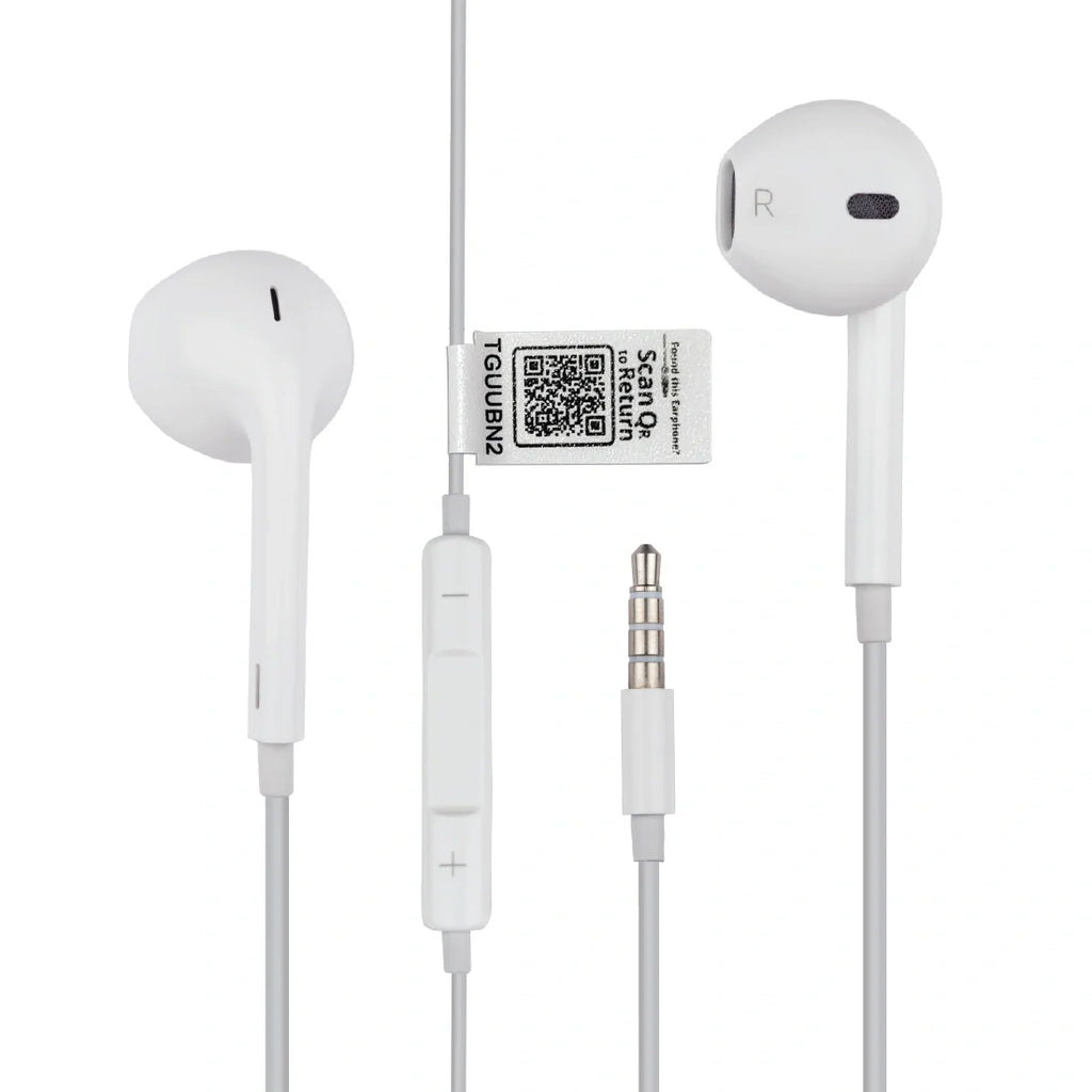 Tag8 earphones with QR code for quick identification