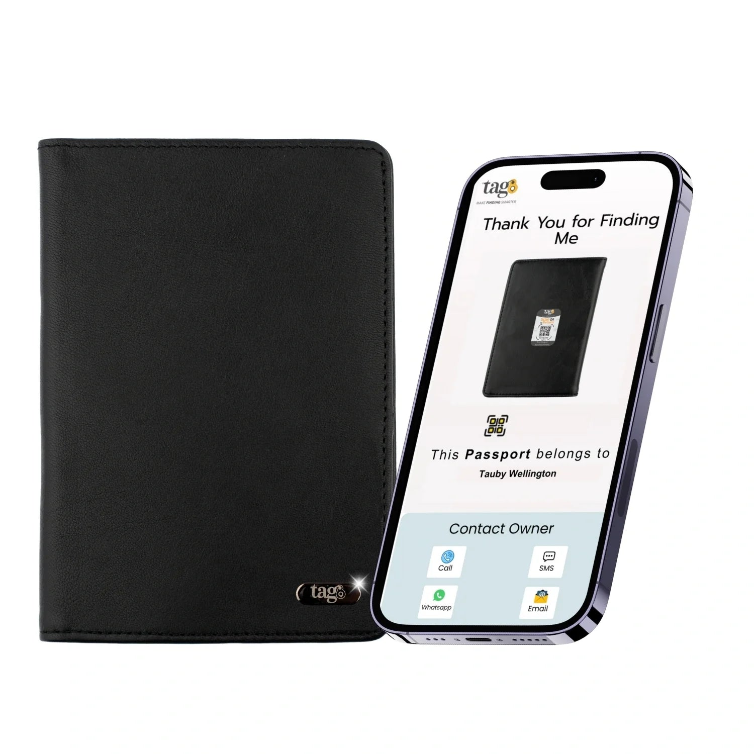 tag8 Genuine Leather Passport Case for premium quality and secure travel organization