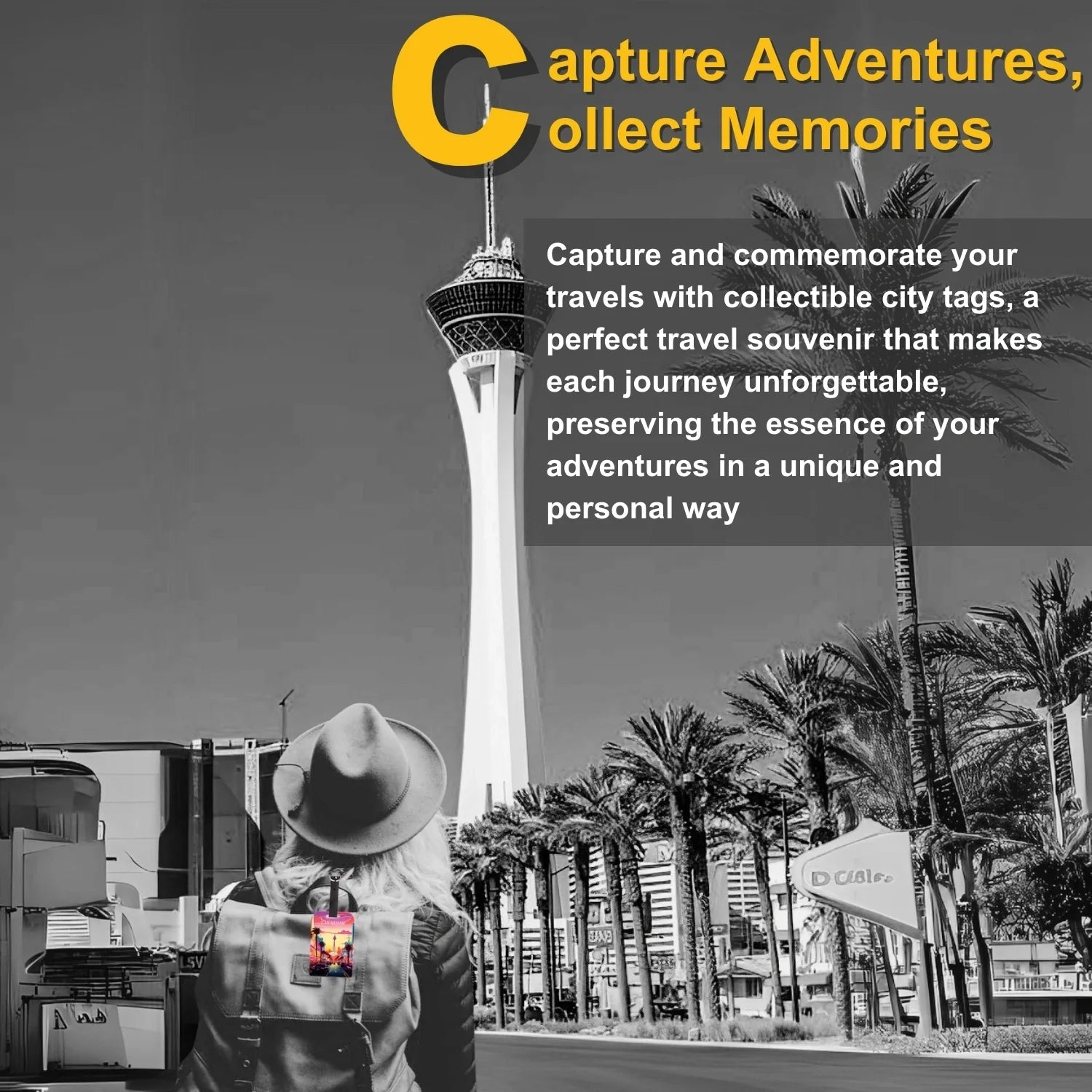 tag8 Las Vegas Bag Tag featuring a bold design with smart QR code for quick identification and secure lost & found support
