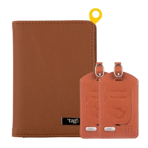 tag8 Passport Tracker Case with 2 Bag Trackers for comprehensive travel security and luggage tracking