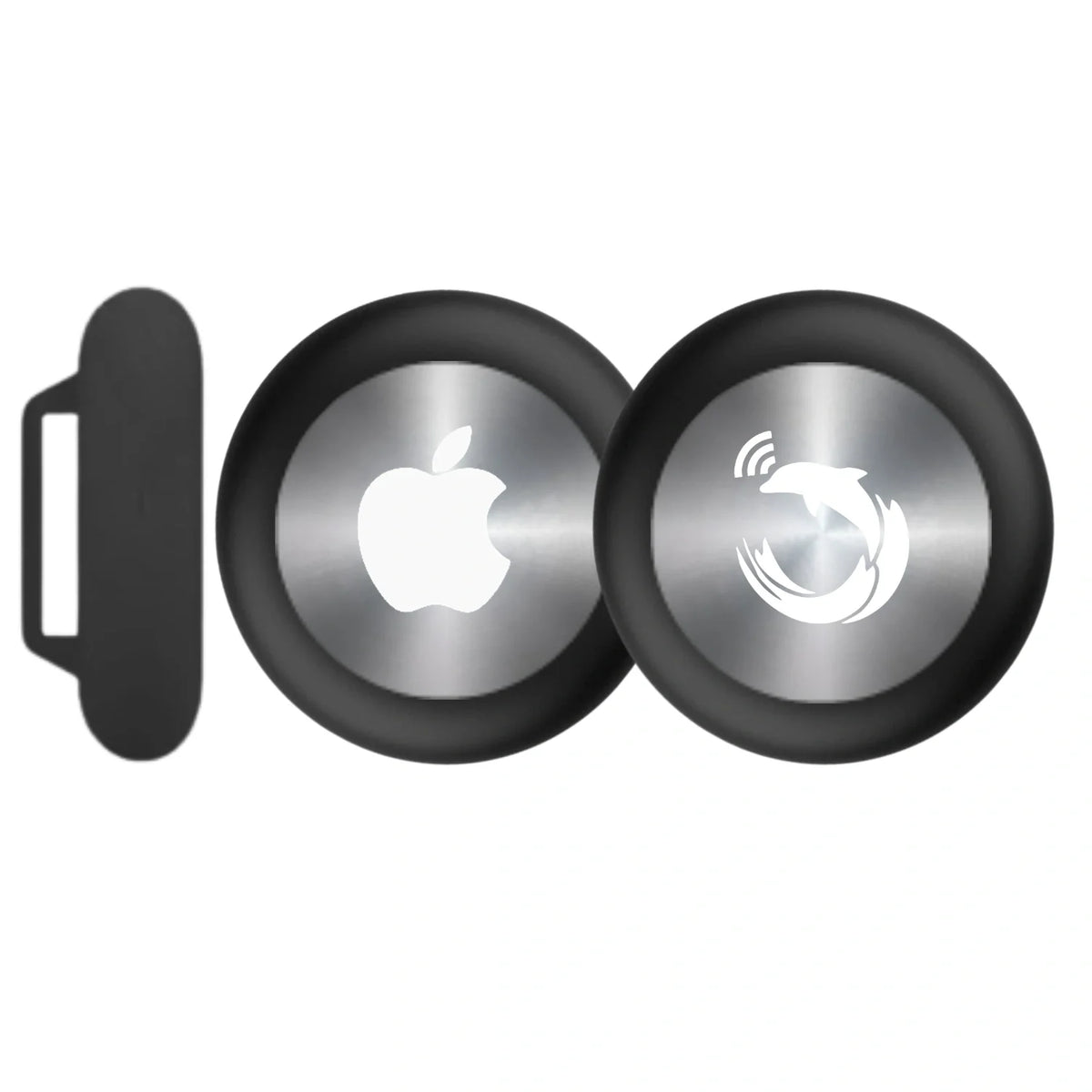 Black silicone holder for smart trackers by tag8