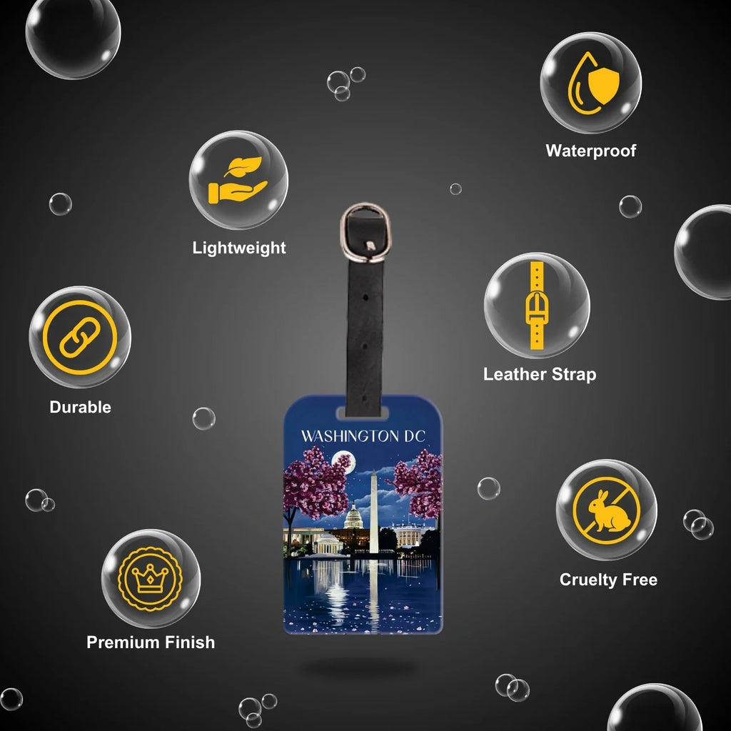 tag8 Washington DC Bag Tag with iconic design and smart QR code for hassle-free identification and lost & found support