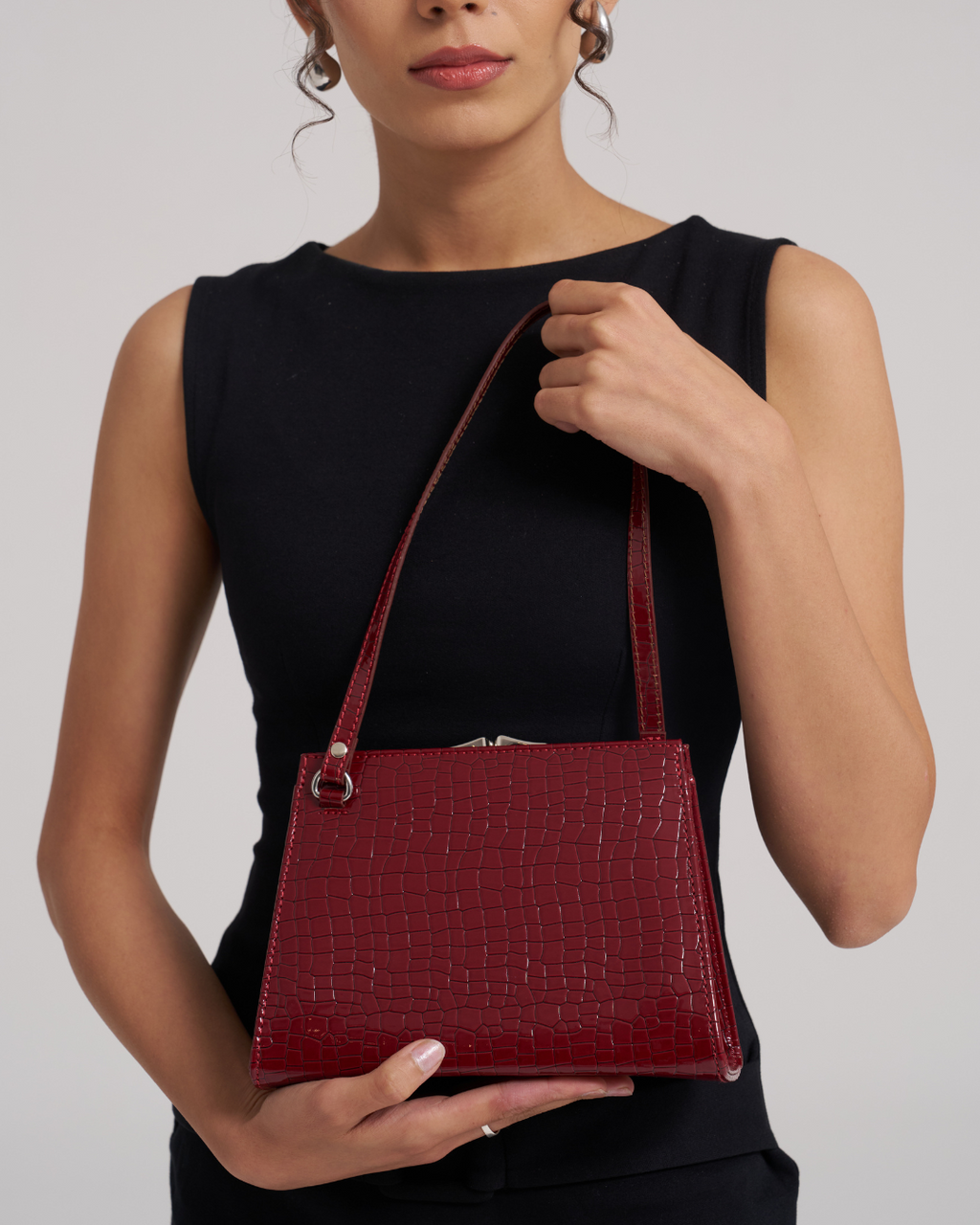 The Clutch Red Color Croc