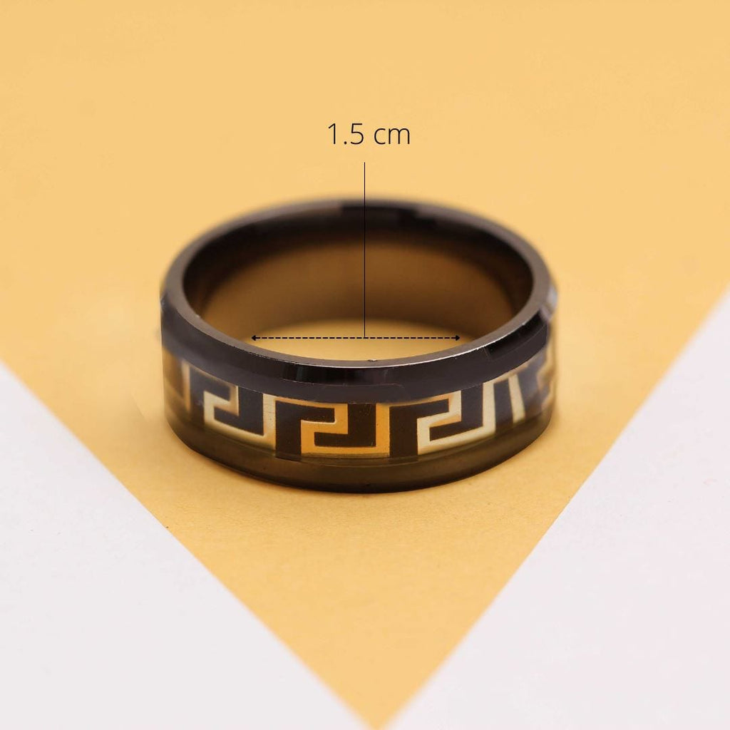 Unisex silver Black and Gold Ring Rings - By Unniyarcha - Original Manufacturers of Silver Jewelry, Gold Plated Jewellery, Fashion Jewellery and Personalized Soul Bands and Personalized Jewelry