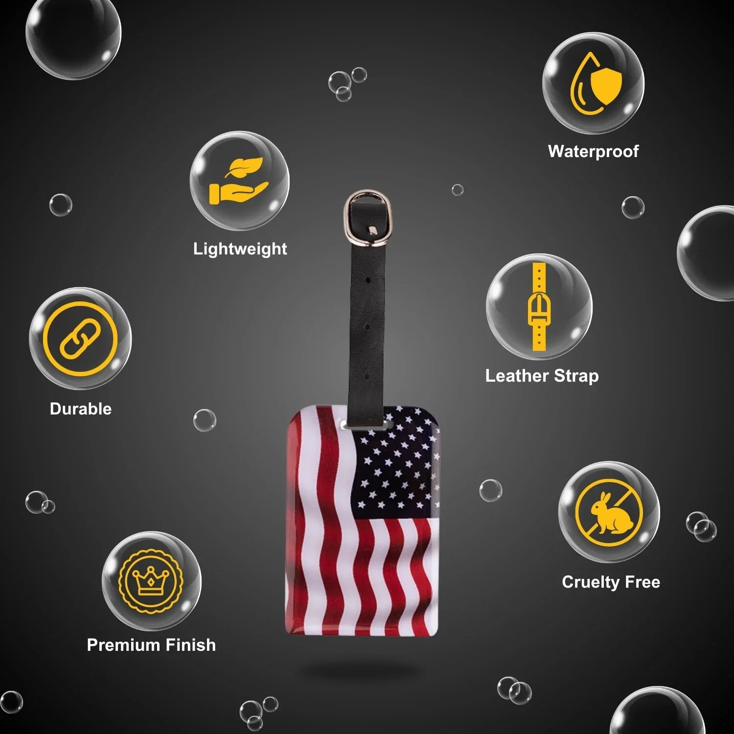 USA QR Bag Tag by tag8 for secure luggage tracking
